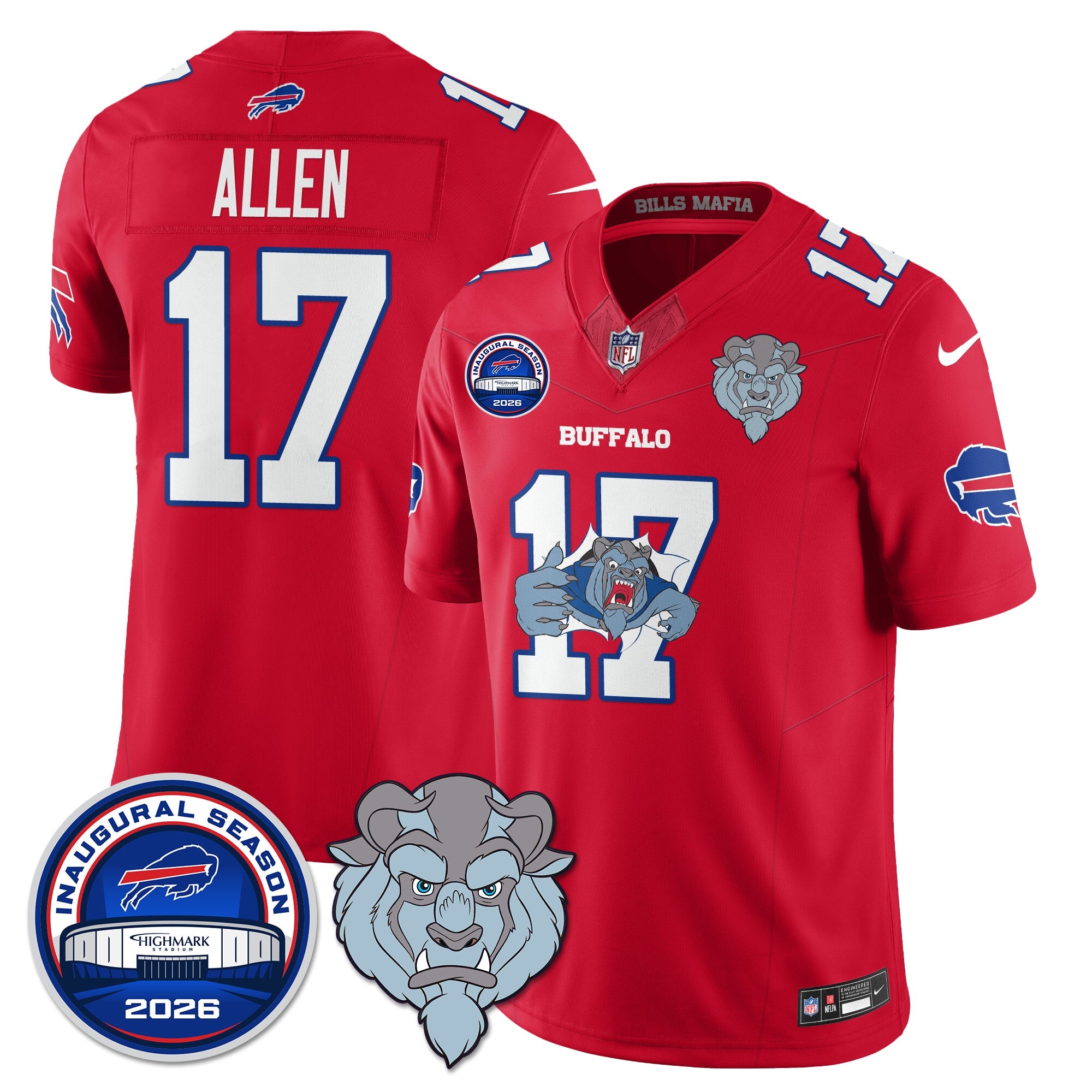 BUF x Hairy Blue Beast Edition Vapor Jersey - Stitched