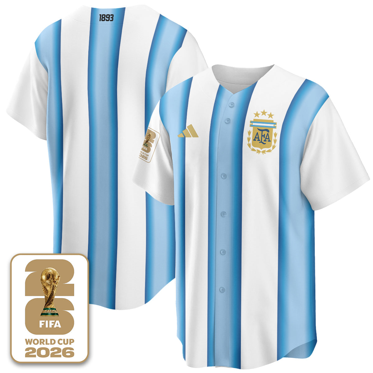 Argentina Soccer National Team x Baseball Vapor Limited Jersey - Stitched