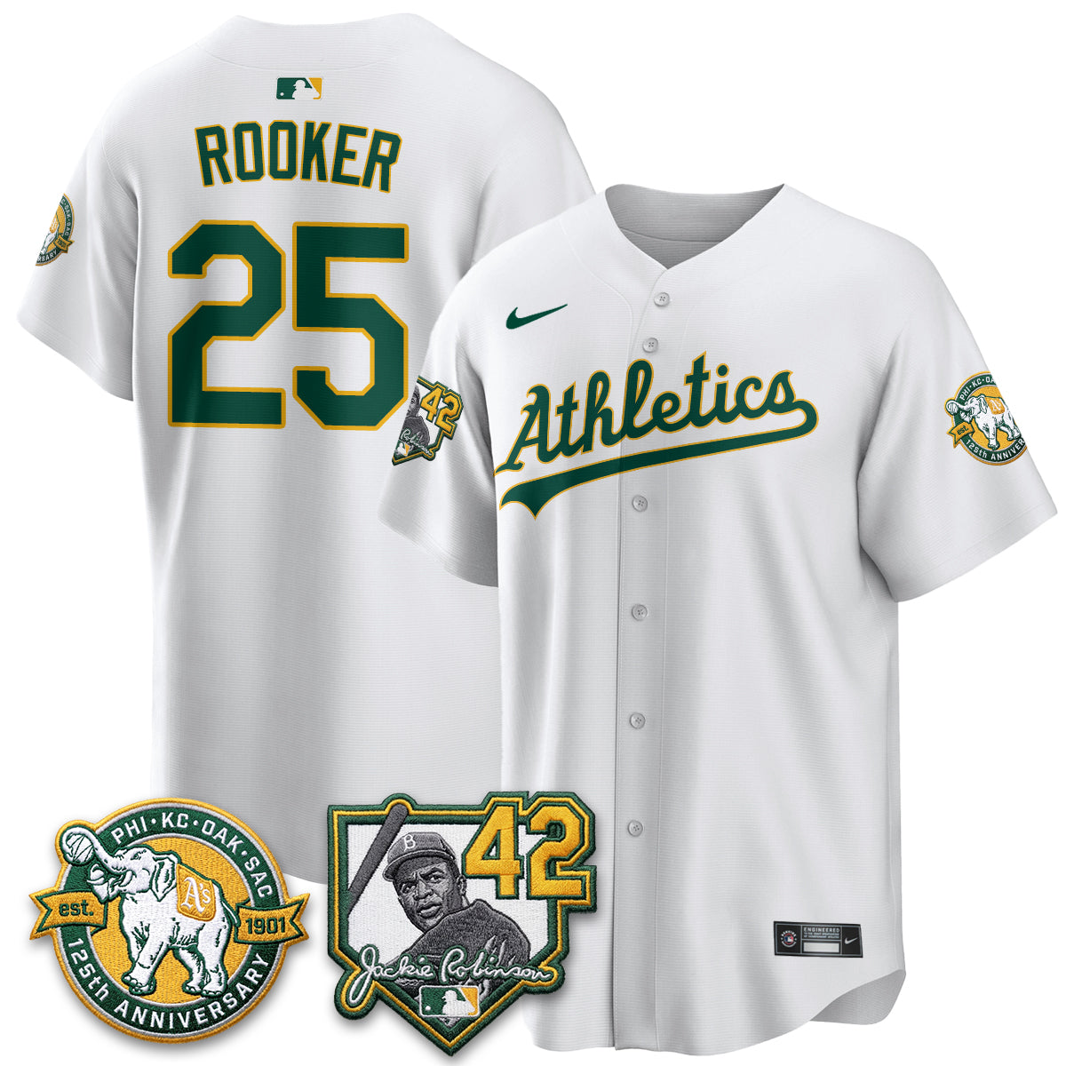 OAK 2026 Jackie Robinson Day - Celebrating 125 Years Limited Vapor Jersey - Stitched