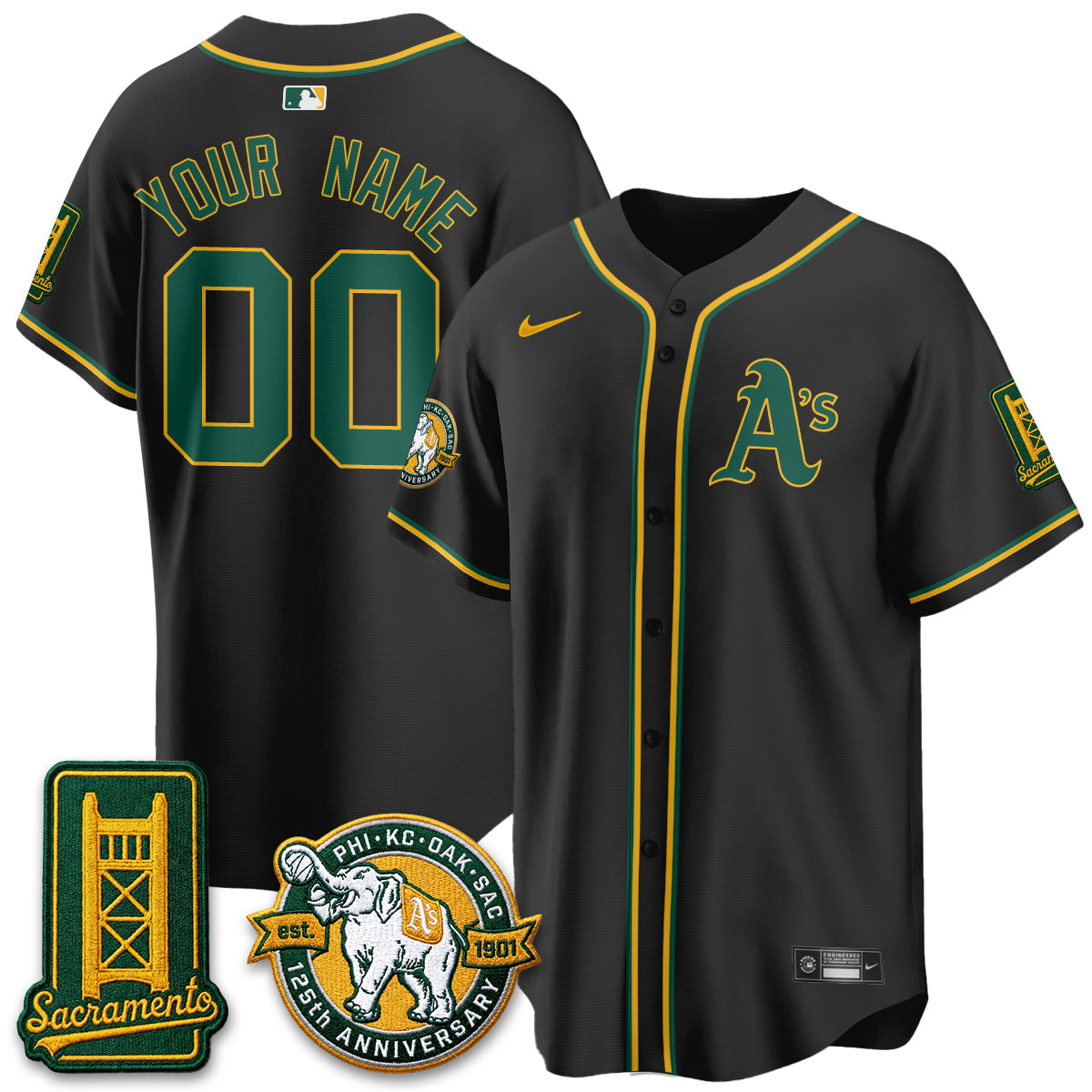 OAK 2026 Black Out Style - Celebrating 125 Years -  Limited Vapor Custom Jersey - Stitched