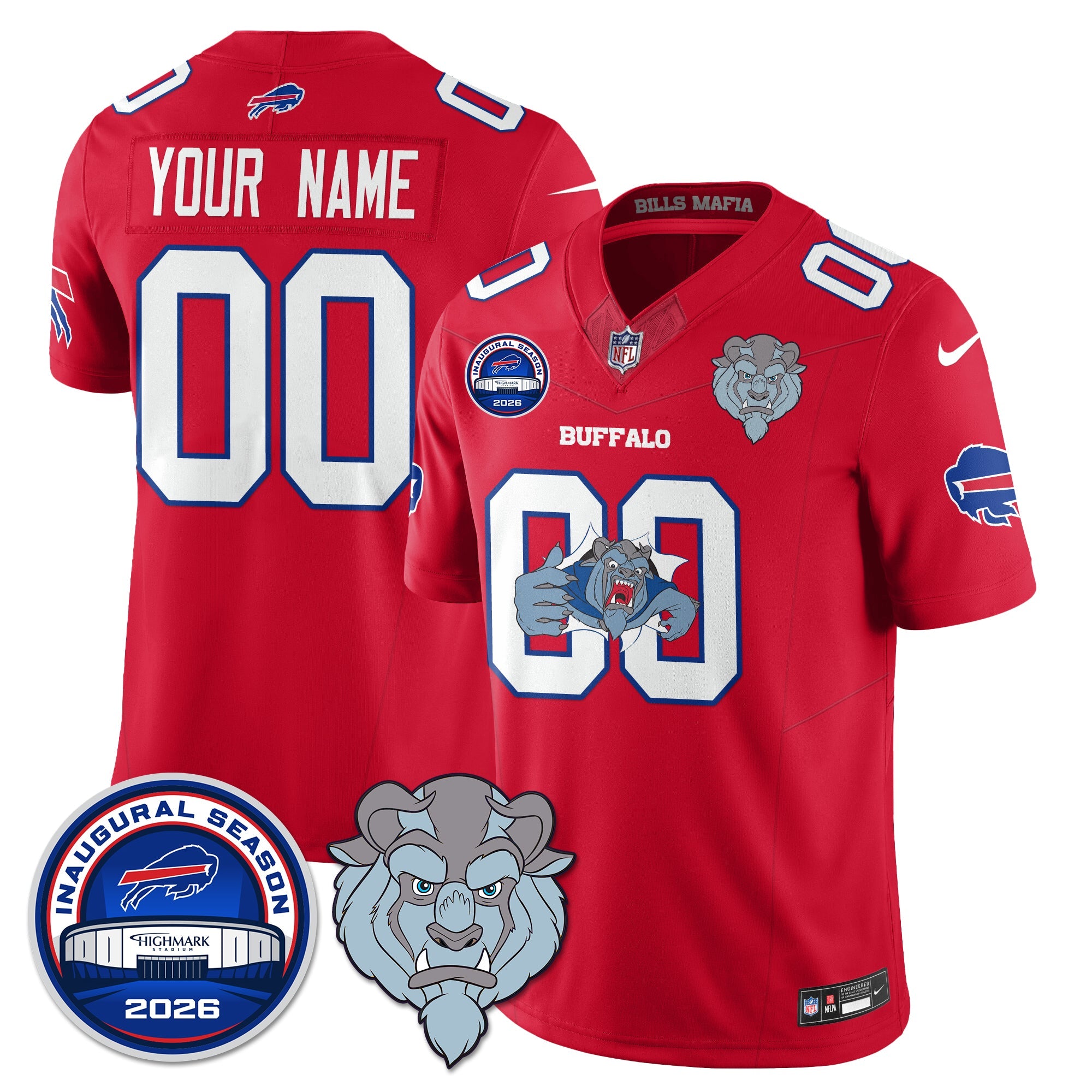 BUF x Hairy Blue Beast Edition Vapor Jersey - Stitched