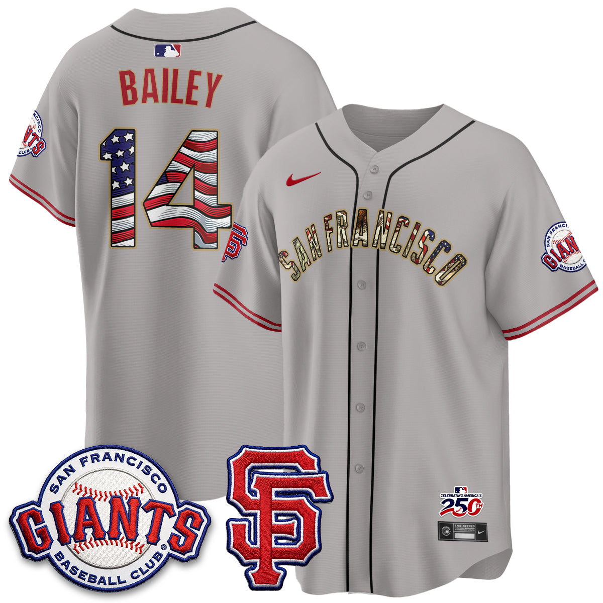 San Francisco Giants2026 Independence Day USA Jersey - Stitched