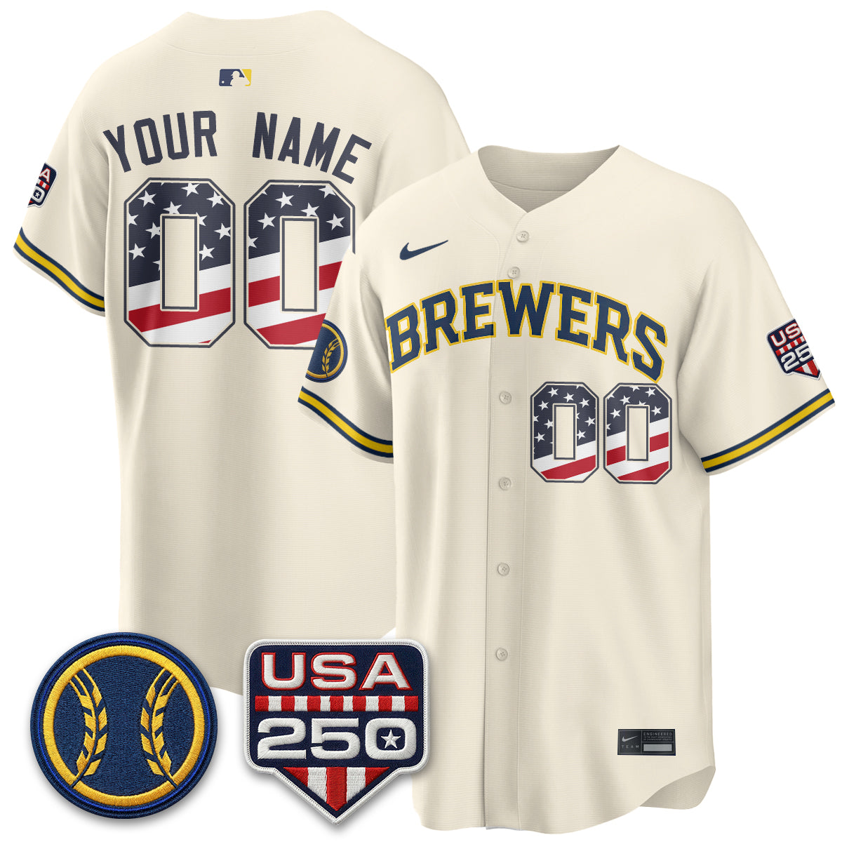MIL Fourth of July Vapor Limited Custom Jersey - Stitched