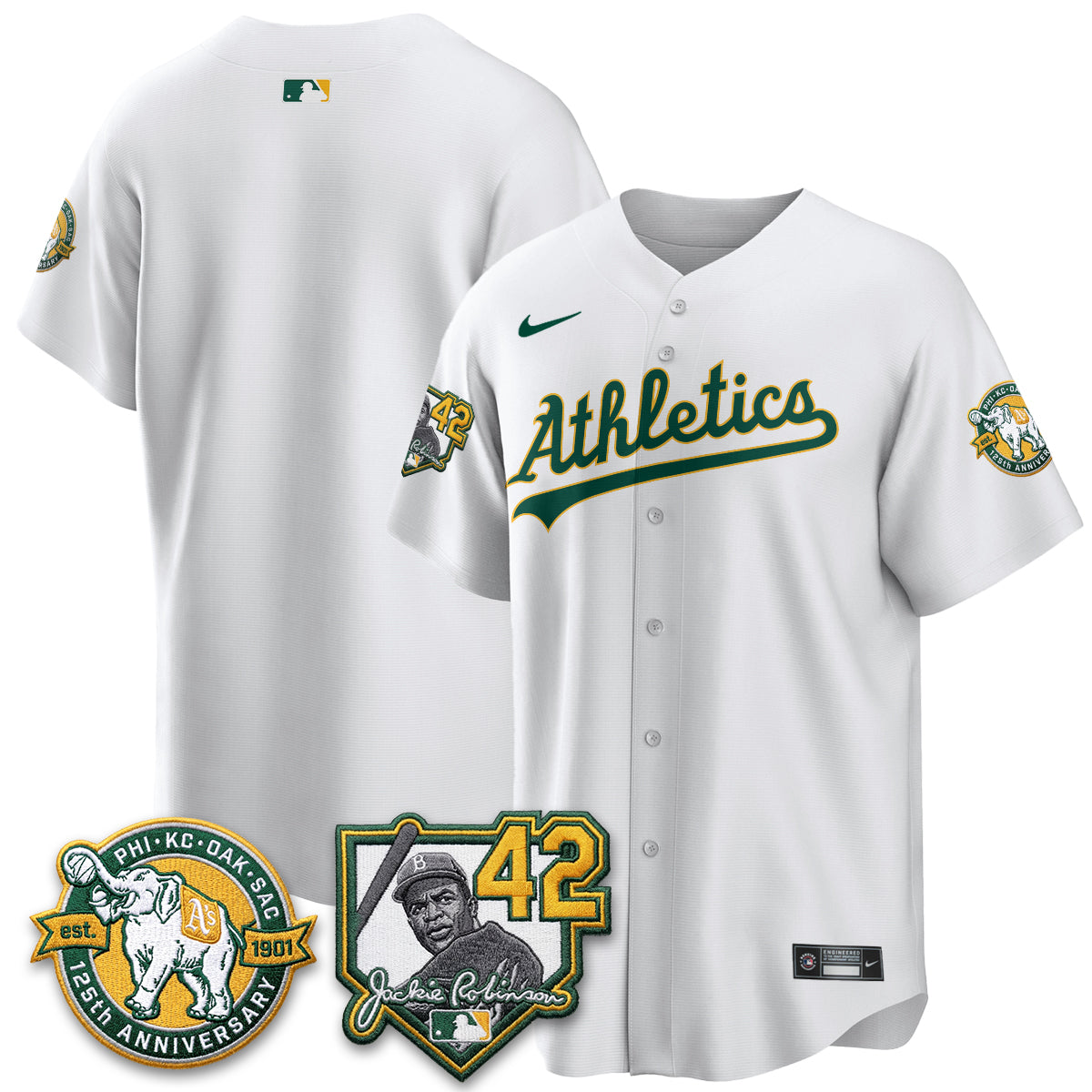 OAK 2026 Jackie Robinson Day - Celebrating 125 Years Limited Vapor Jersey - Stitched