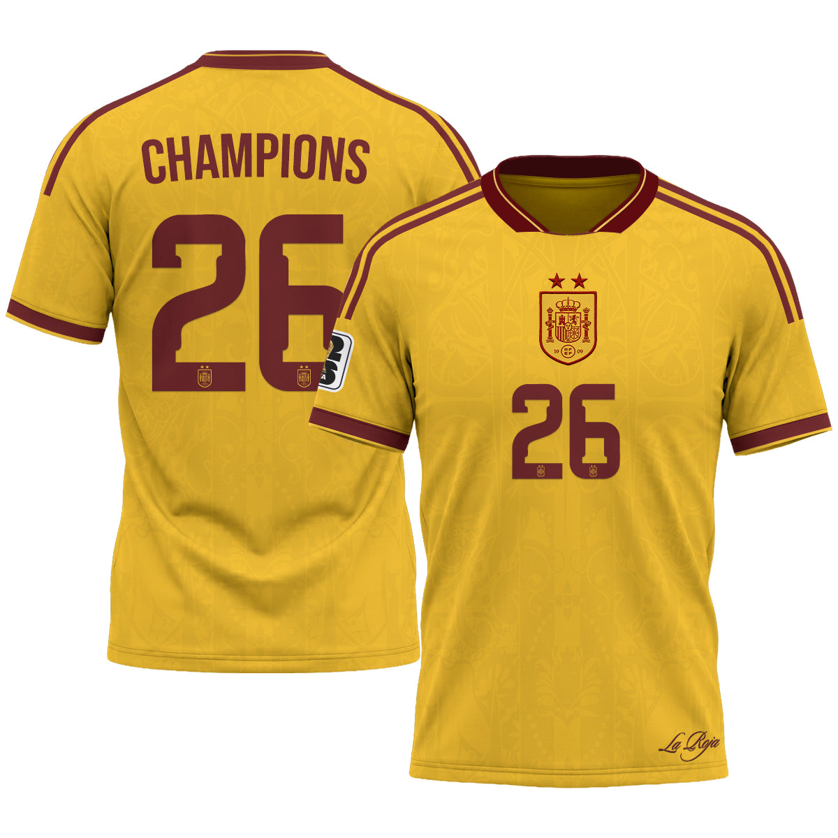 Spain 2026 Soccer Champions Vapor Jersey V2- Printed