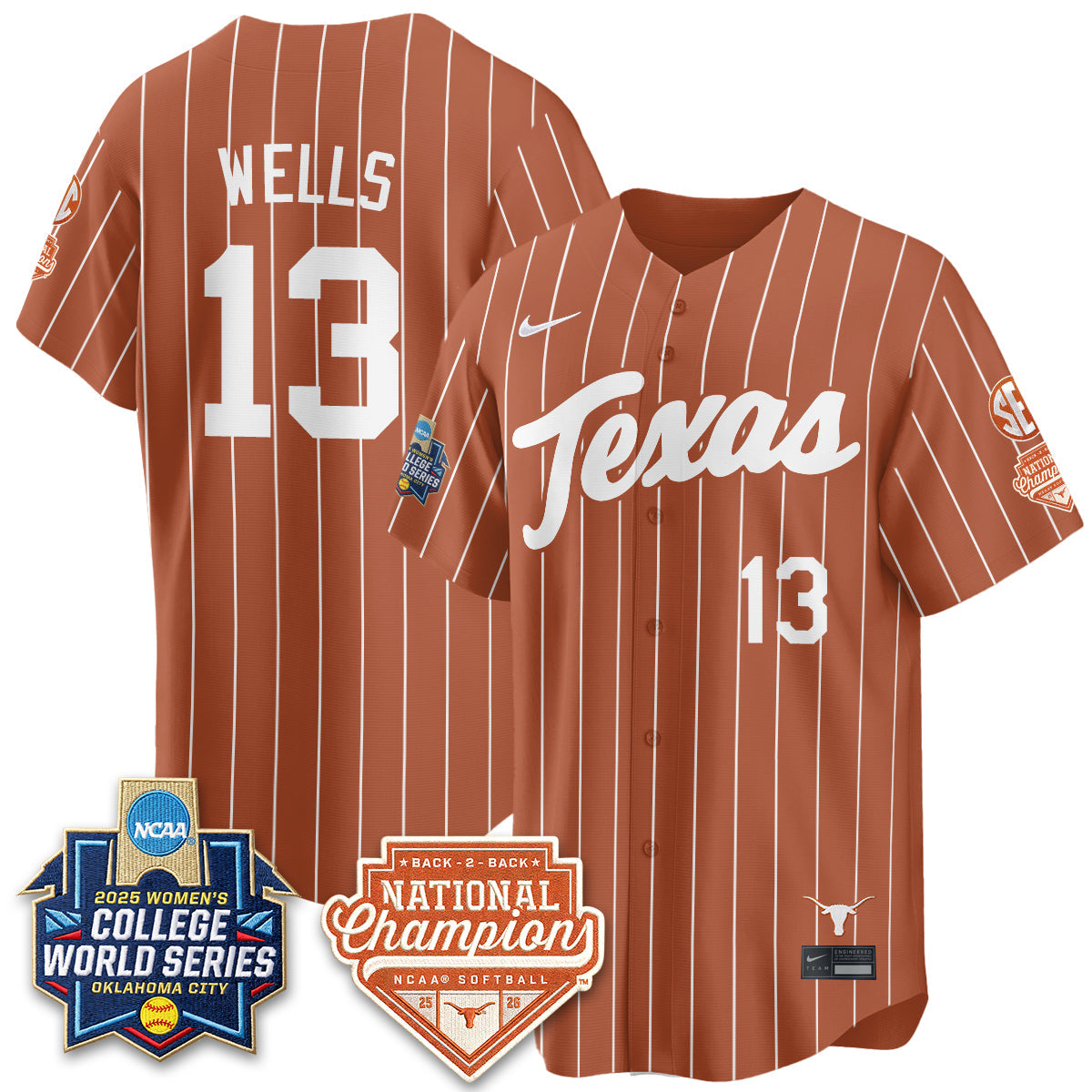 TEX Softball 2026 World Series (WCWS) Vapor Premier Limited Jersey - B2B Champs - Stitched