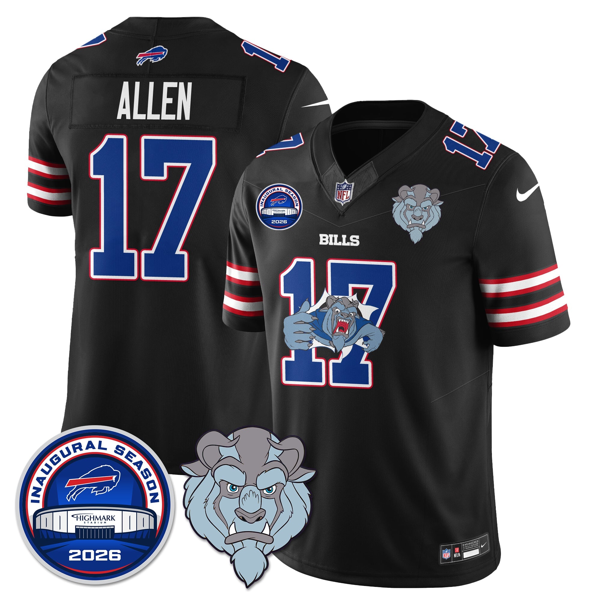 BUF x Hairy Blue Beast Edition Vapor Jersey - Stitched
