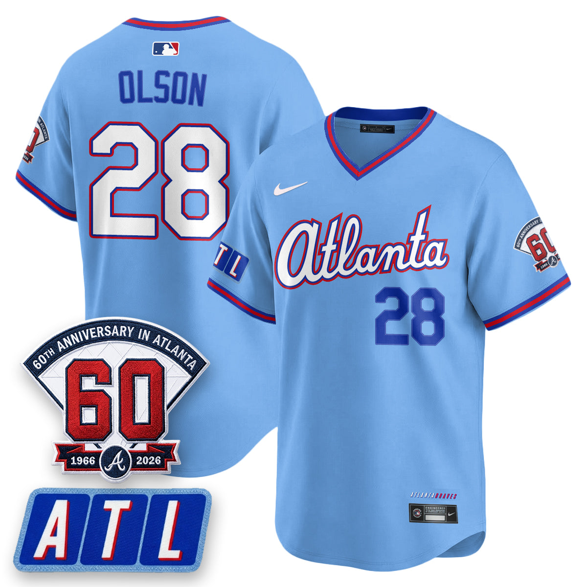 ATL 2026 City Connect - 60th Anniversary in Atlanta Patch Vapor Limited Jersey - Stitched