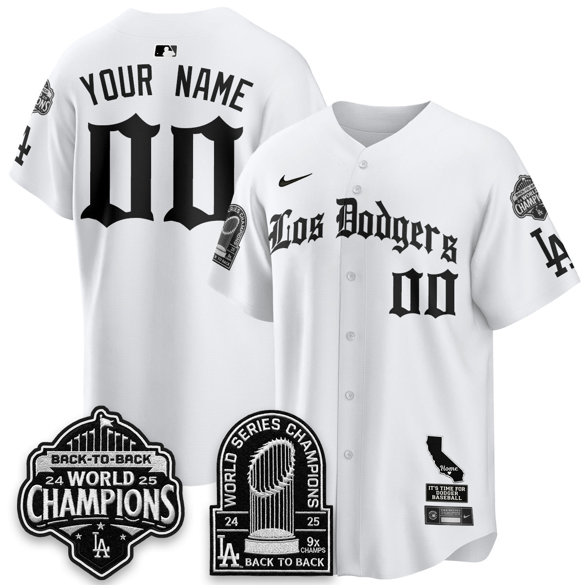 LAD World Series Champions Vapor Premier Limited Gothic Edition Custom Jersey - Stitched