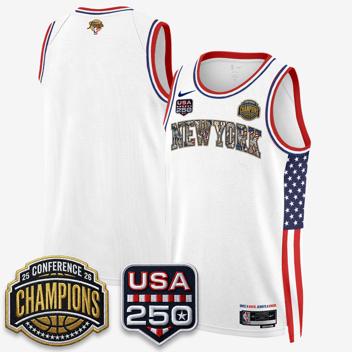 NYK 2026 Basketball  Eastern Conference Champions x Fourth of July Vapor Jersey - Stitched
