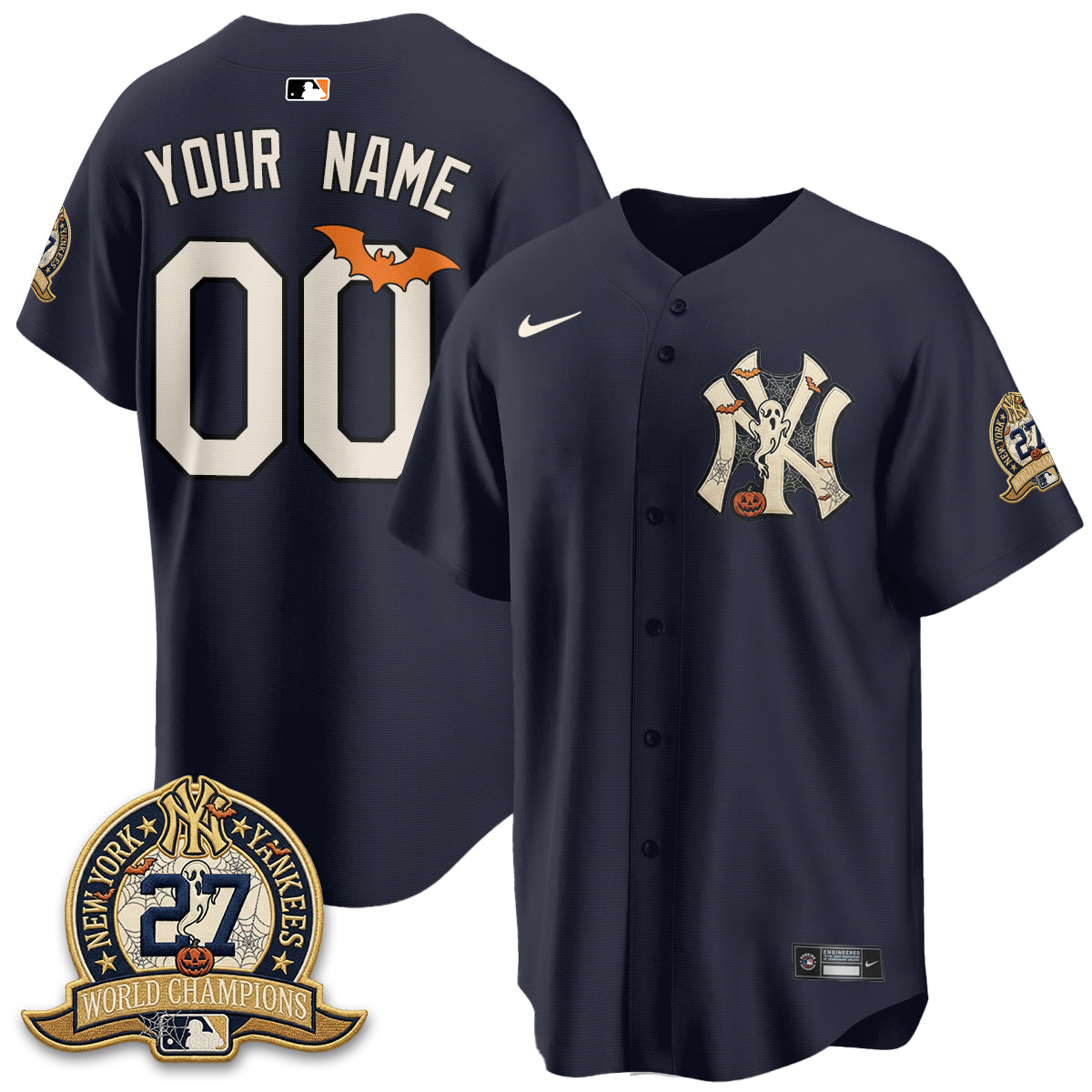 NYY Halloween 2026 Vapor Limited Custom Jersey - Stitched