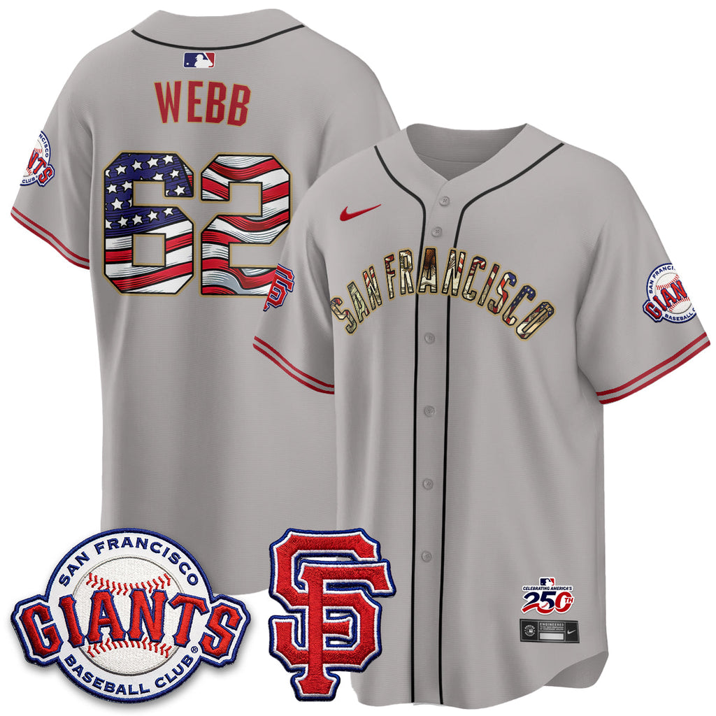 San Francisco Giants2026 Independence Day USA Jersey - Stitched