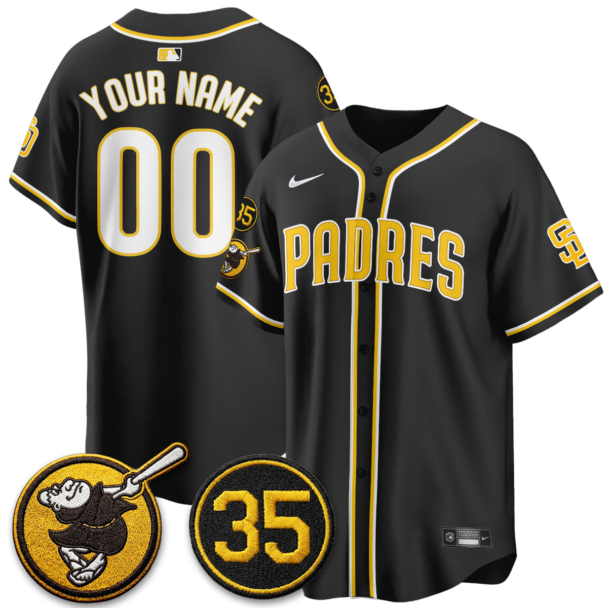 SD 2026 Black Out Style Limited Vapor Custom Jersey - Stitched
