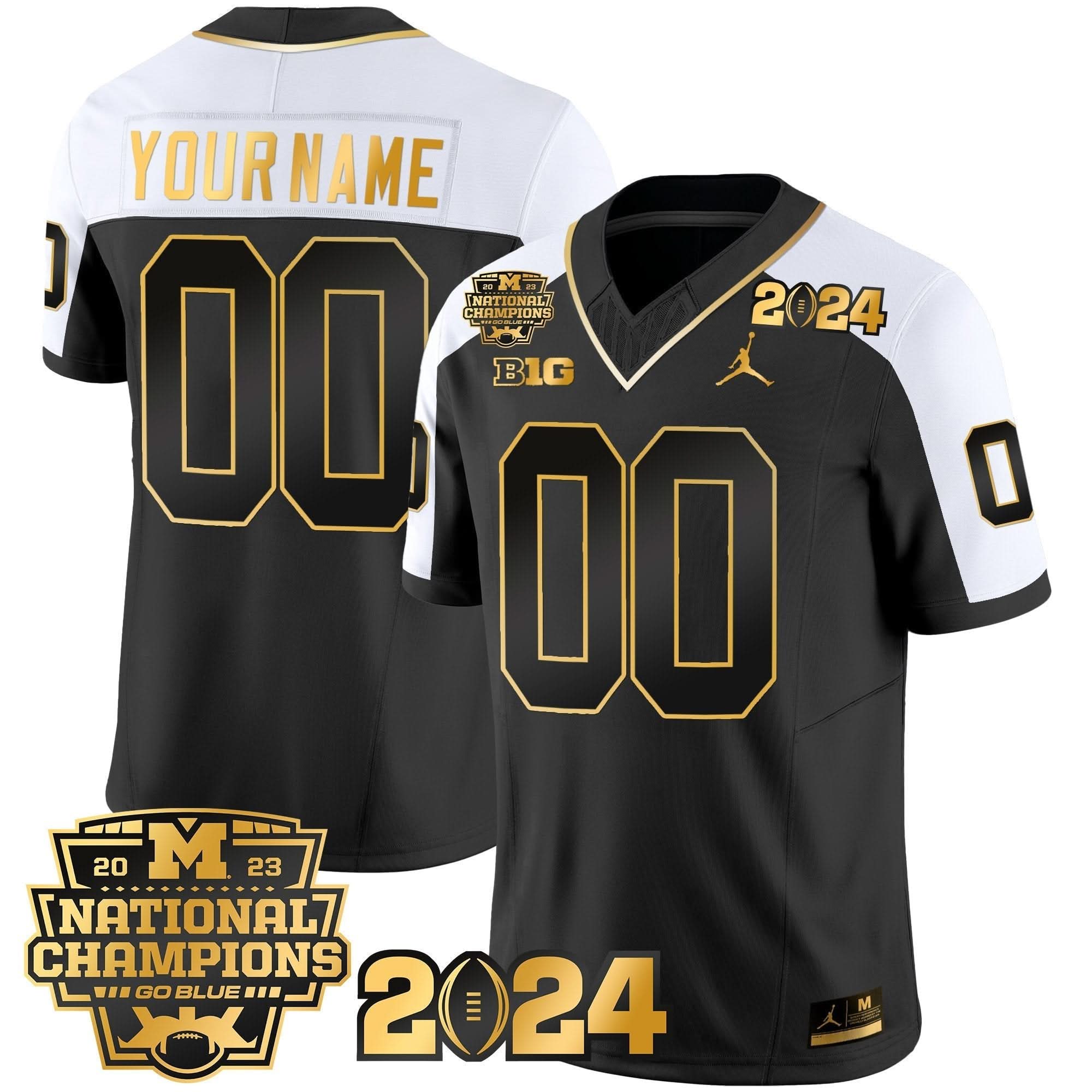 MW 2023 National Champions Patch Gold Vapor Custom Jersey