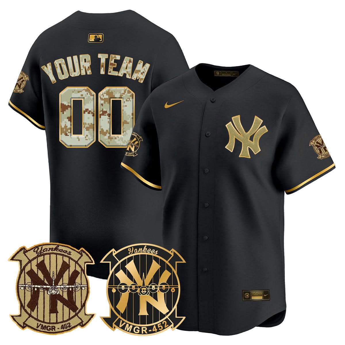 NYY Desert USMC Alternate Vapor Premier Limited Custom Jersey - Stitched