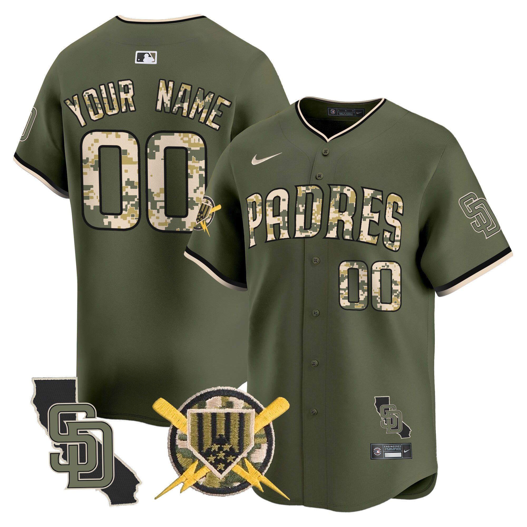 SD Armed Forces Day Vapor Premier Limited Custom Jersey - Stitched