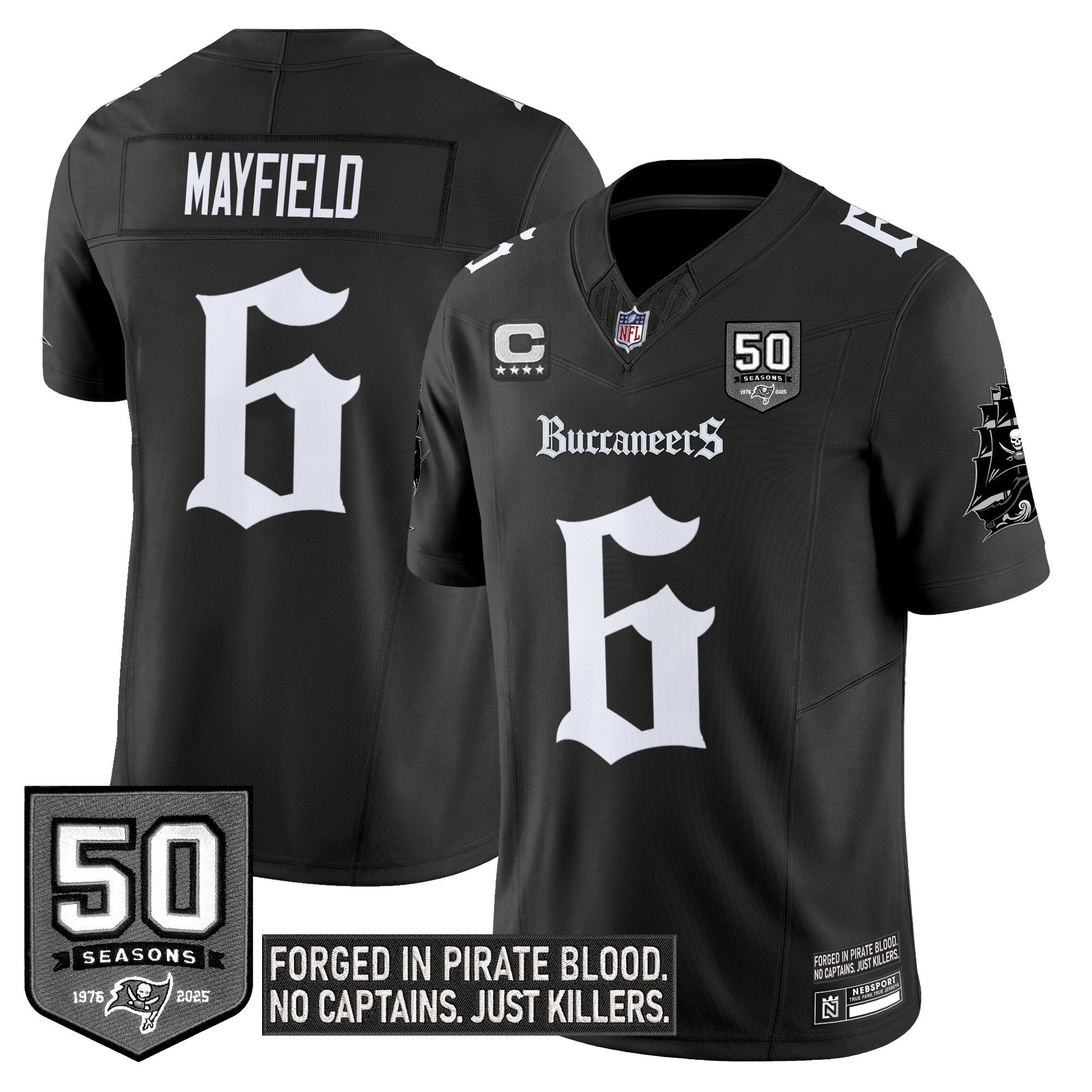 Youth's Tampa Bay Buccaneers 'Gothic Pirate Shadows Edition' Limited Jersey V3 - All Stitched