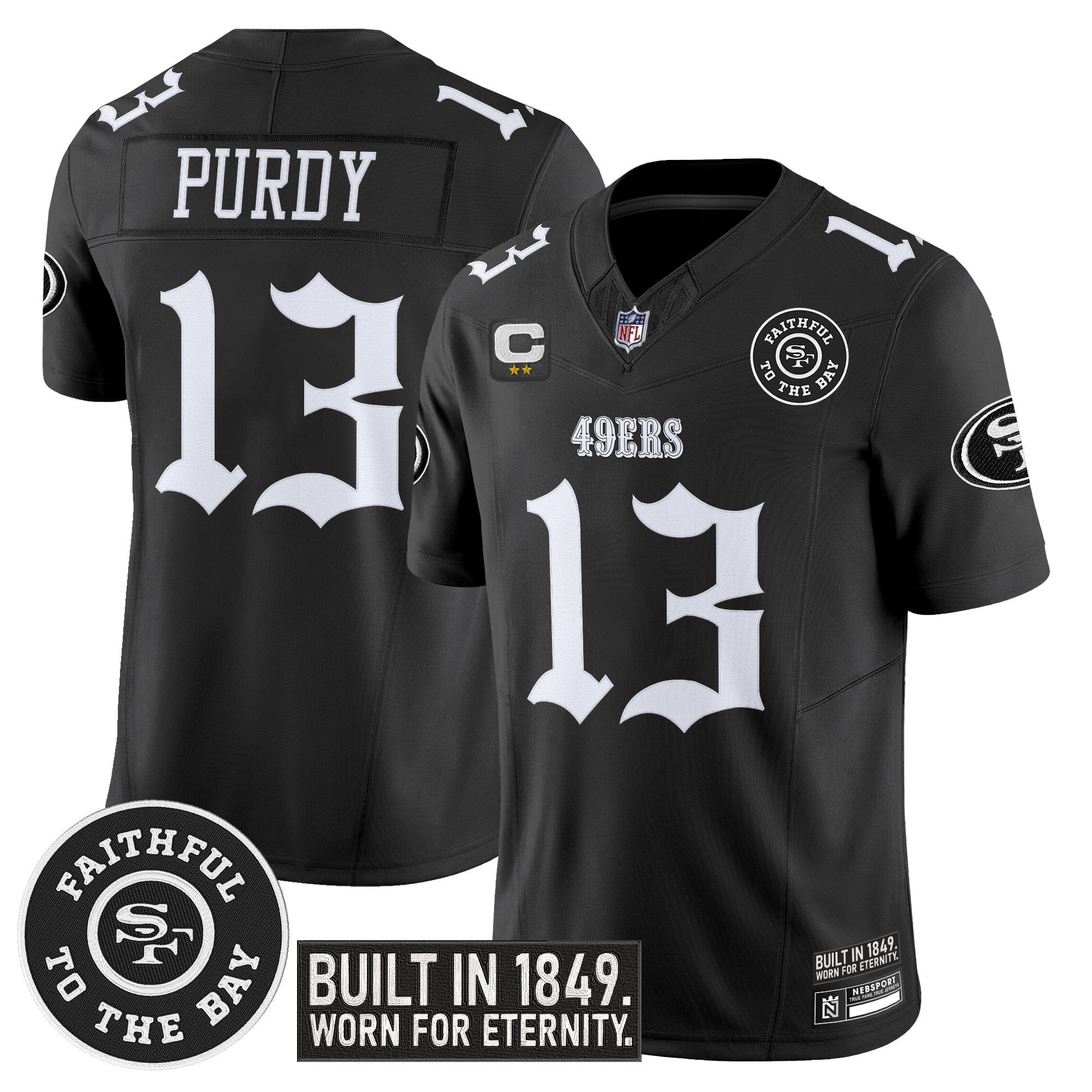 Men's San Francisco 49ers 'Fog City Gothic Edition' Vapor Limited Jersey V2 - All Stitched