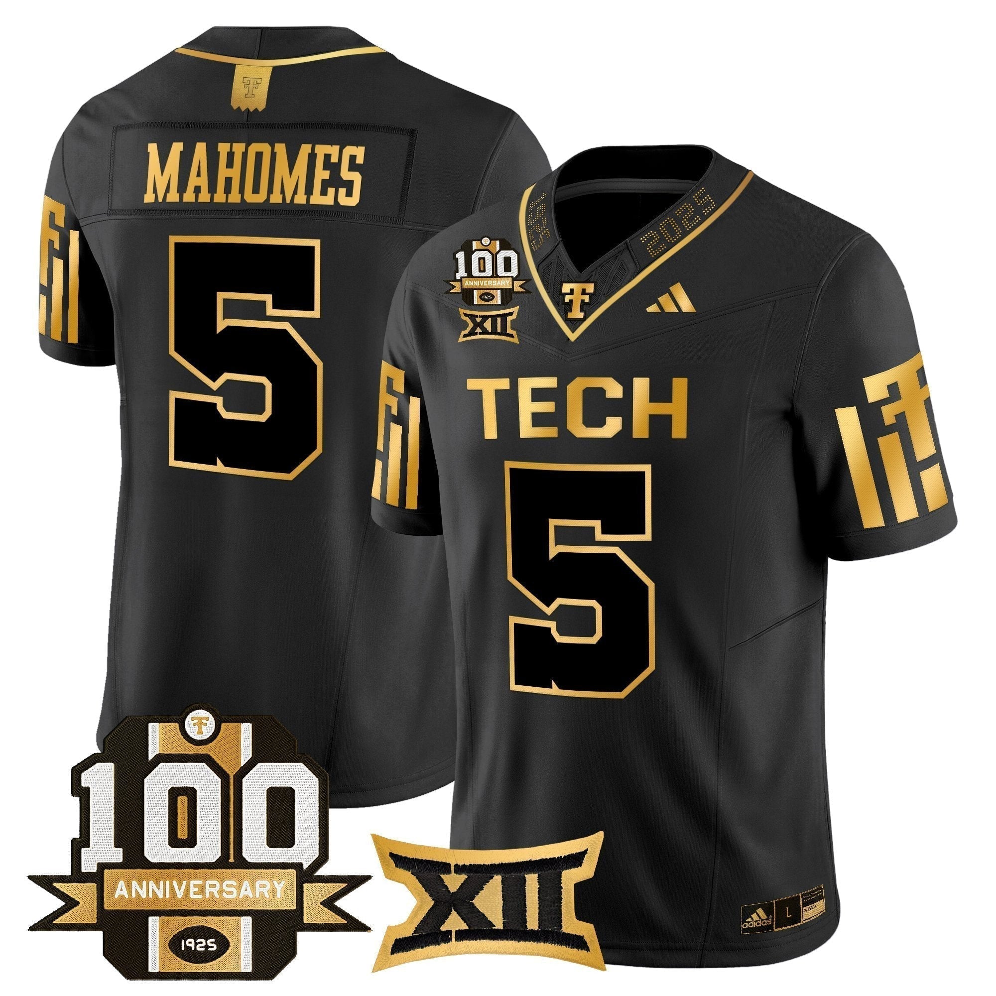 TTU 2025 Gold Vapor Limited Jersey - 100th Anniversary Patch