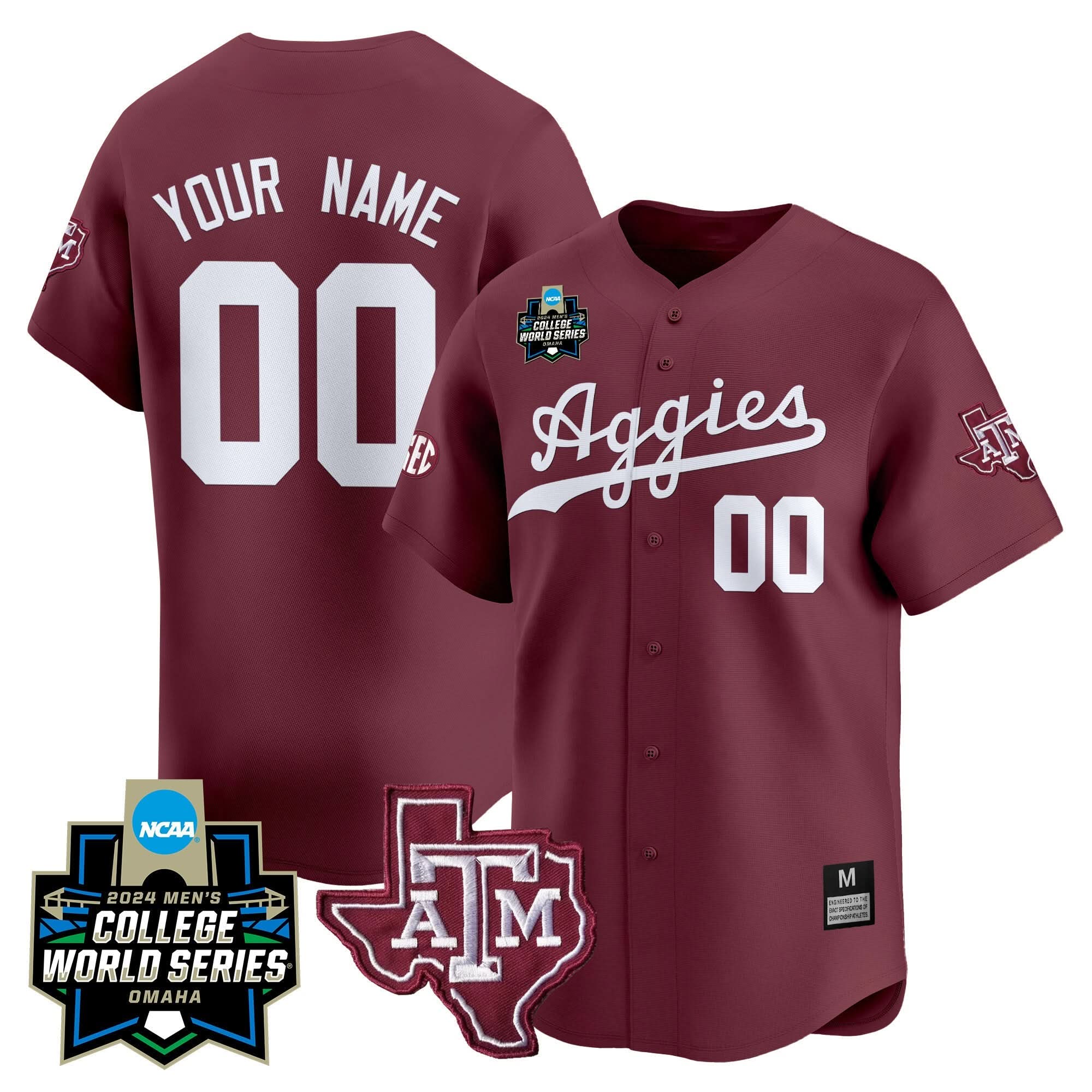 Aggies 2024 College World Series Vapor Premier Limited Custom Jersey