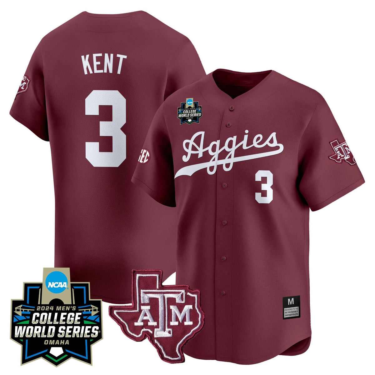 Aggies 2024 College World Series Vapor Premier Limited Jersey