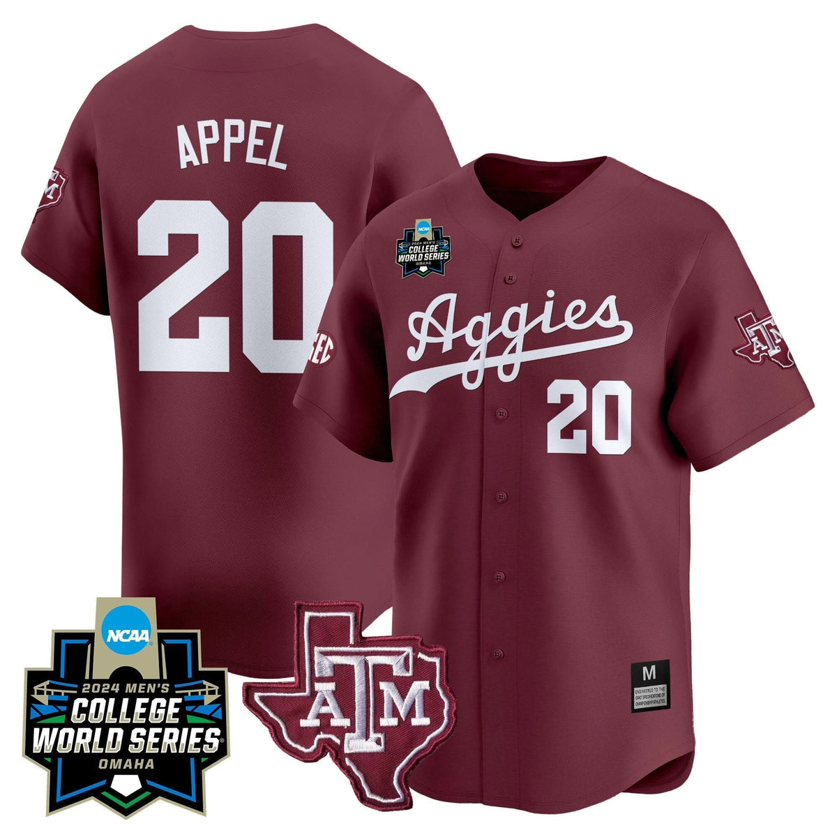 Aggies 2024 College World Series Vapor Premier Limited Jersey