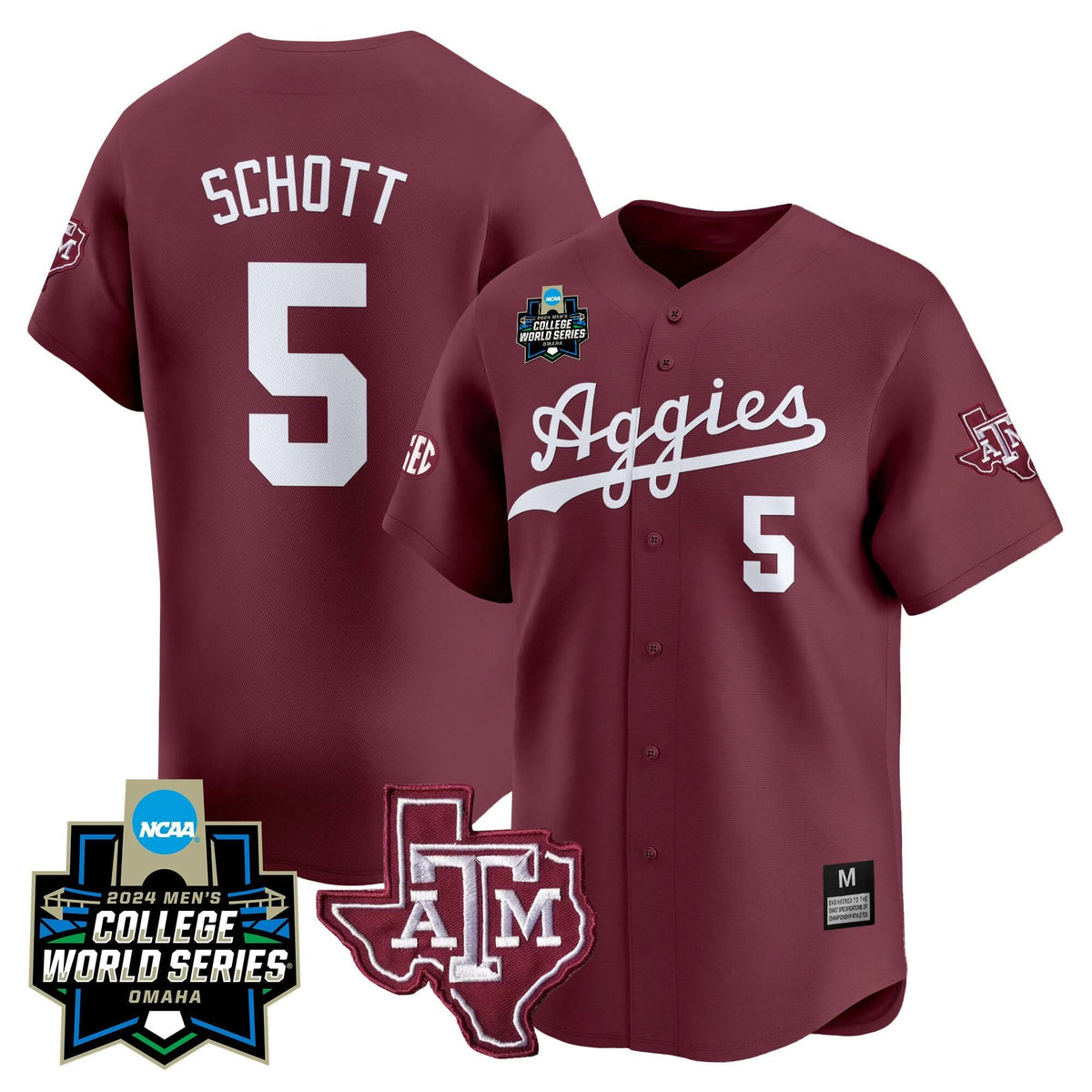 Aggies 2024 College World Series Vapor Premier Limited Jersey