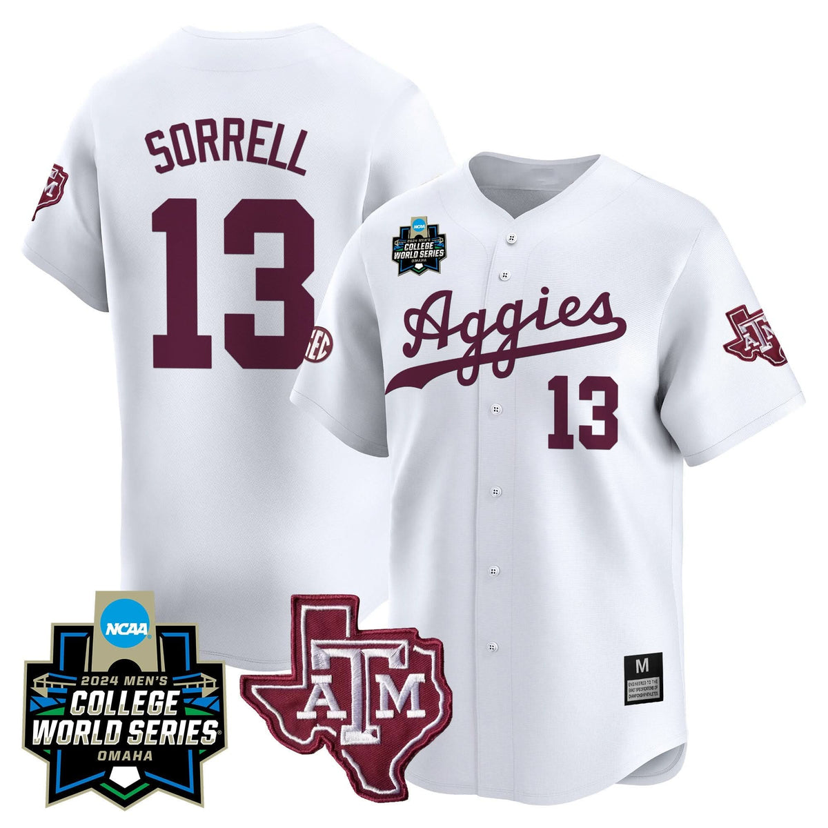 Aggies 2024 College World Series Vapor Premier Limited Jersey