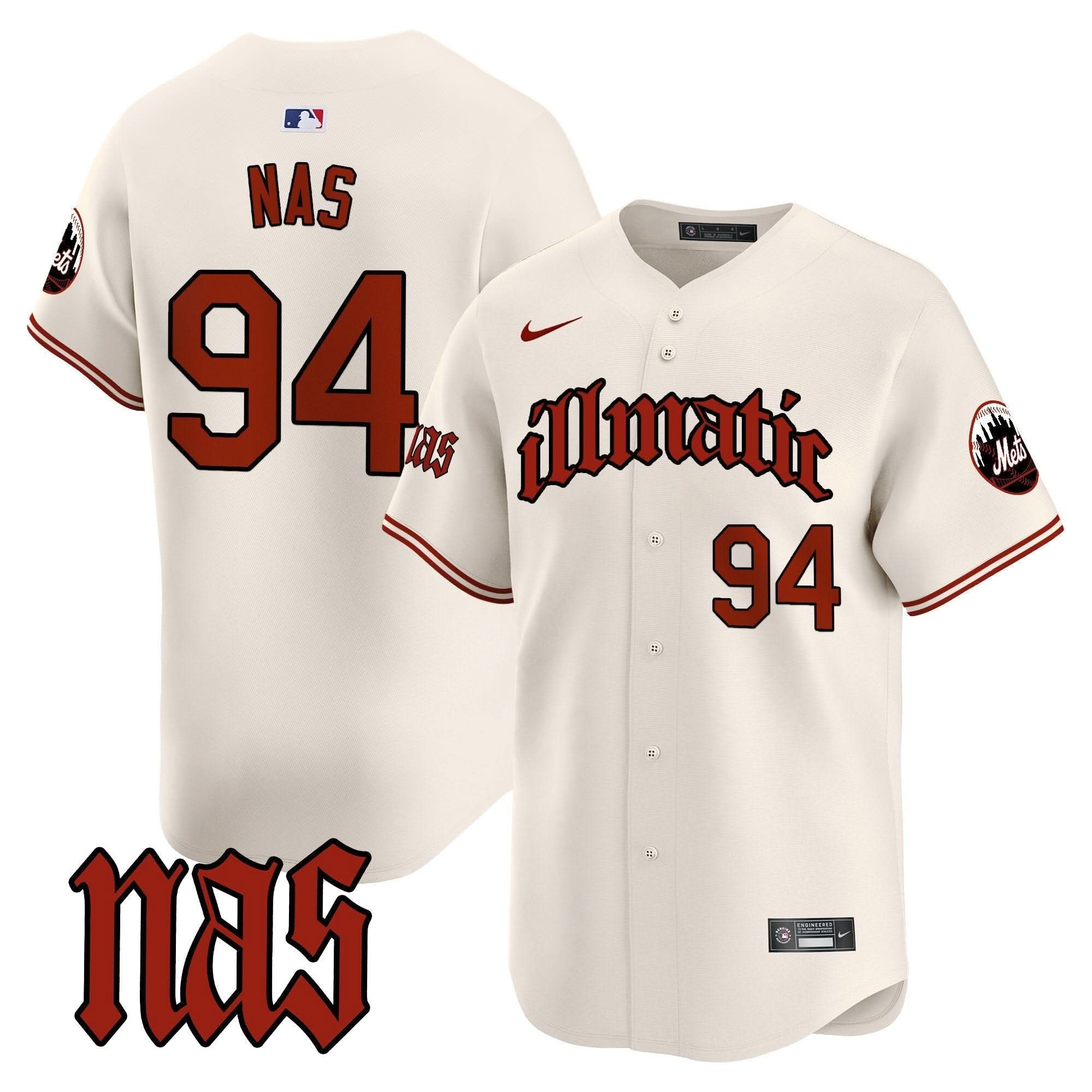 NYM Nas Illmatic Vapor Premier Limited Jersey - Stitched