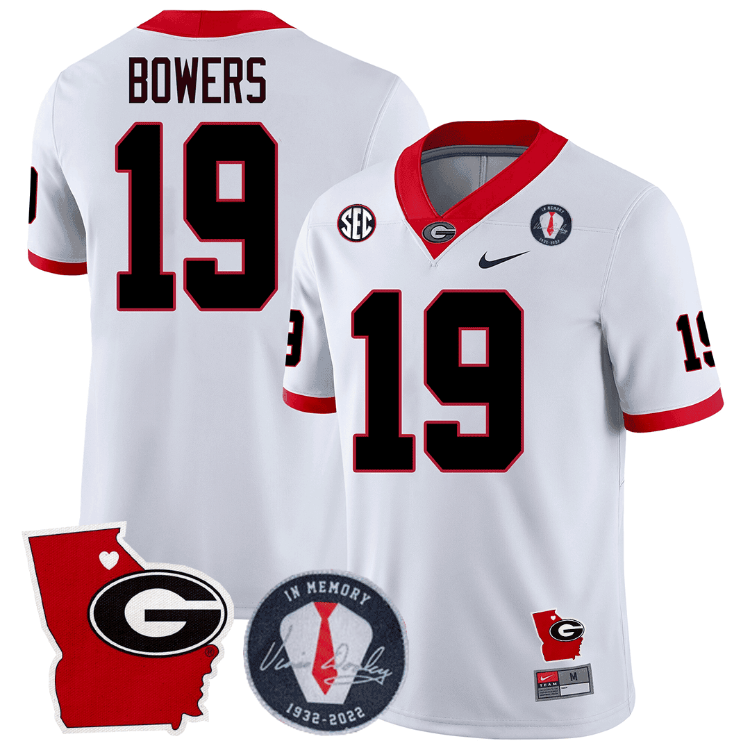GB 2024 Vince Dooley Patch & Georgia State Map Jersey