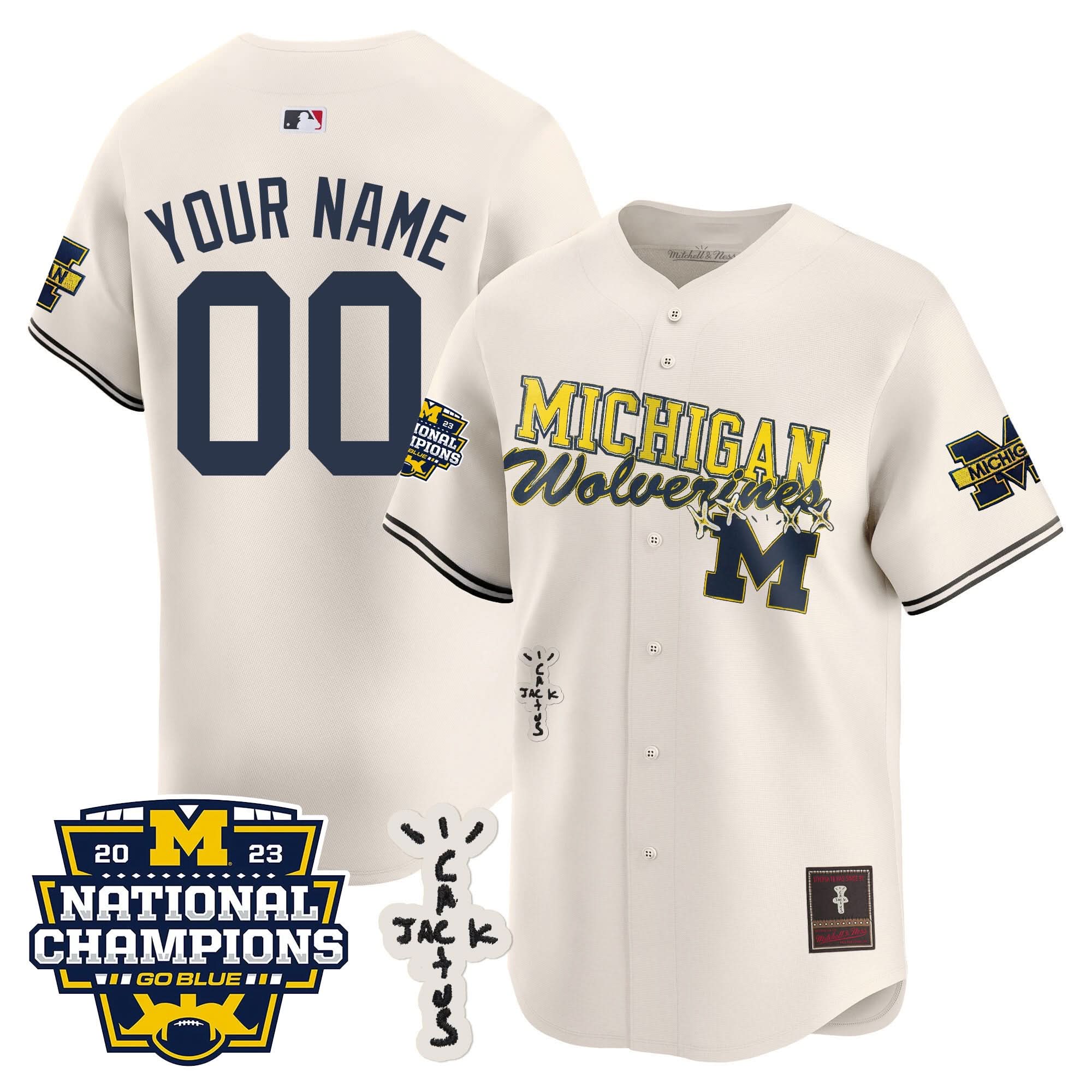 MW Cactus Jack Champions Baseball Custom Jersey - Stitched