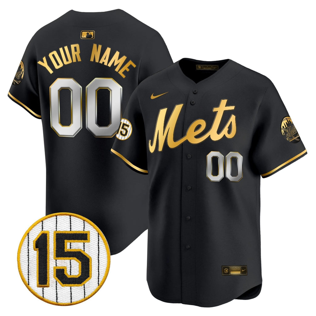 NYM Jerry Grote Patch Vapor Premier Limited Custom Jersey - Stitched