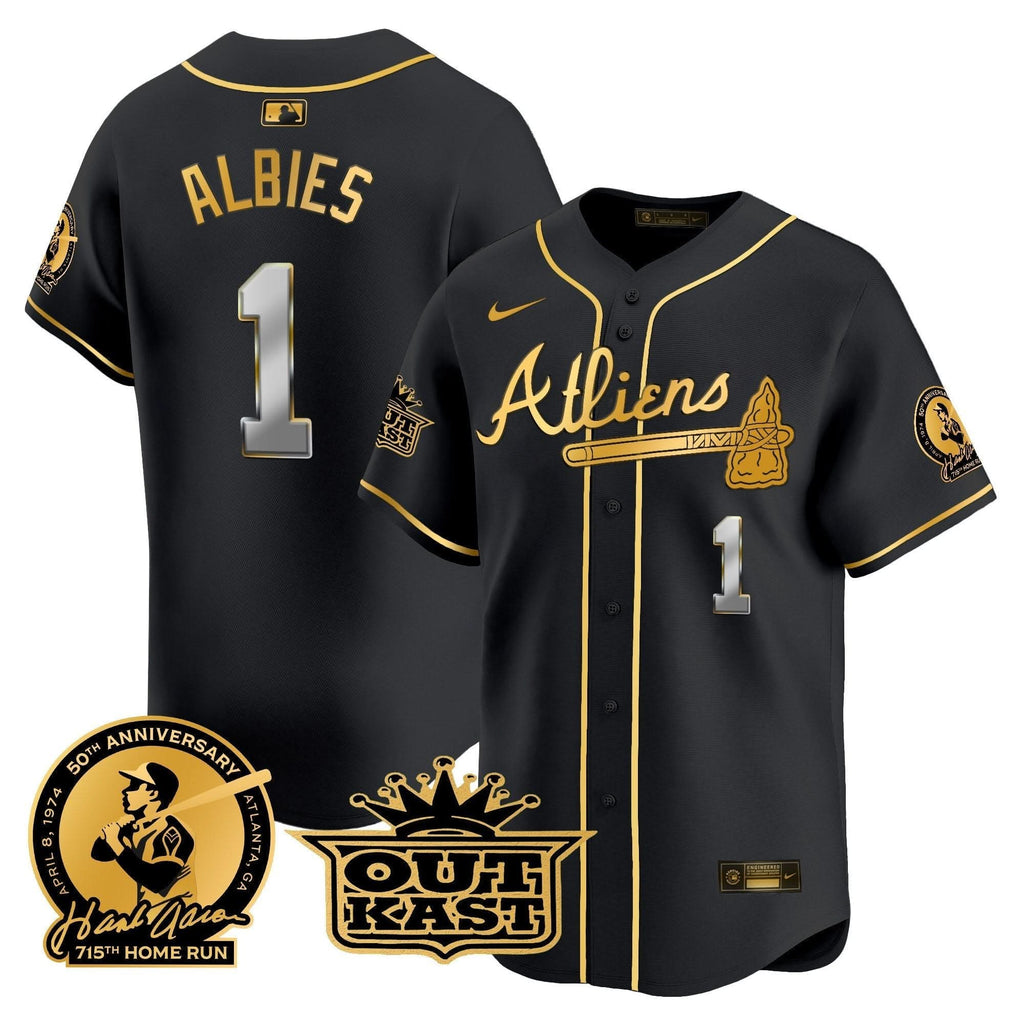 AB Atliens & Hank Aaron Patch Vapor Premier Limited Jersey - Stitched