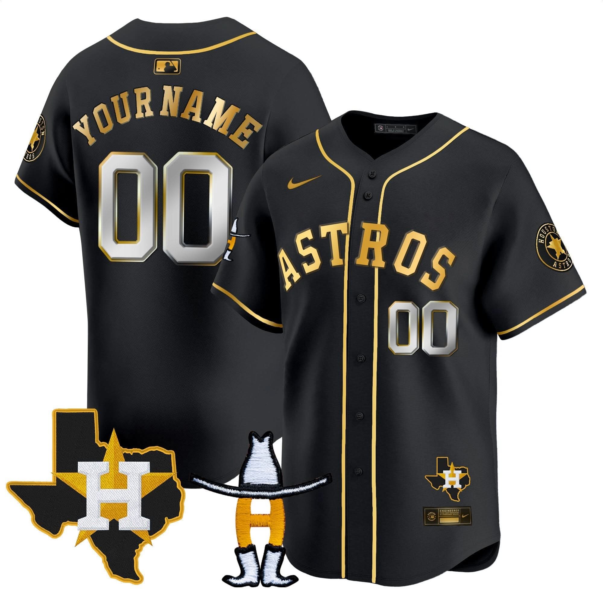 HA Houston Rodeo Patch Vapor Premier Limited Custom Jersey V2 - Stitched