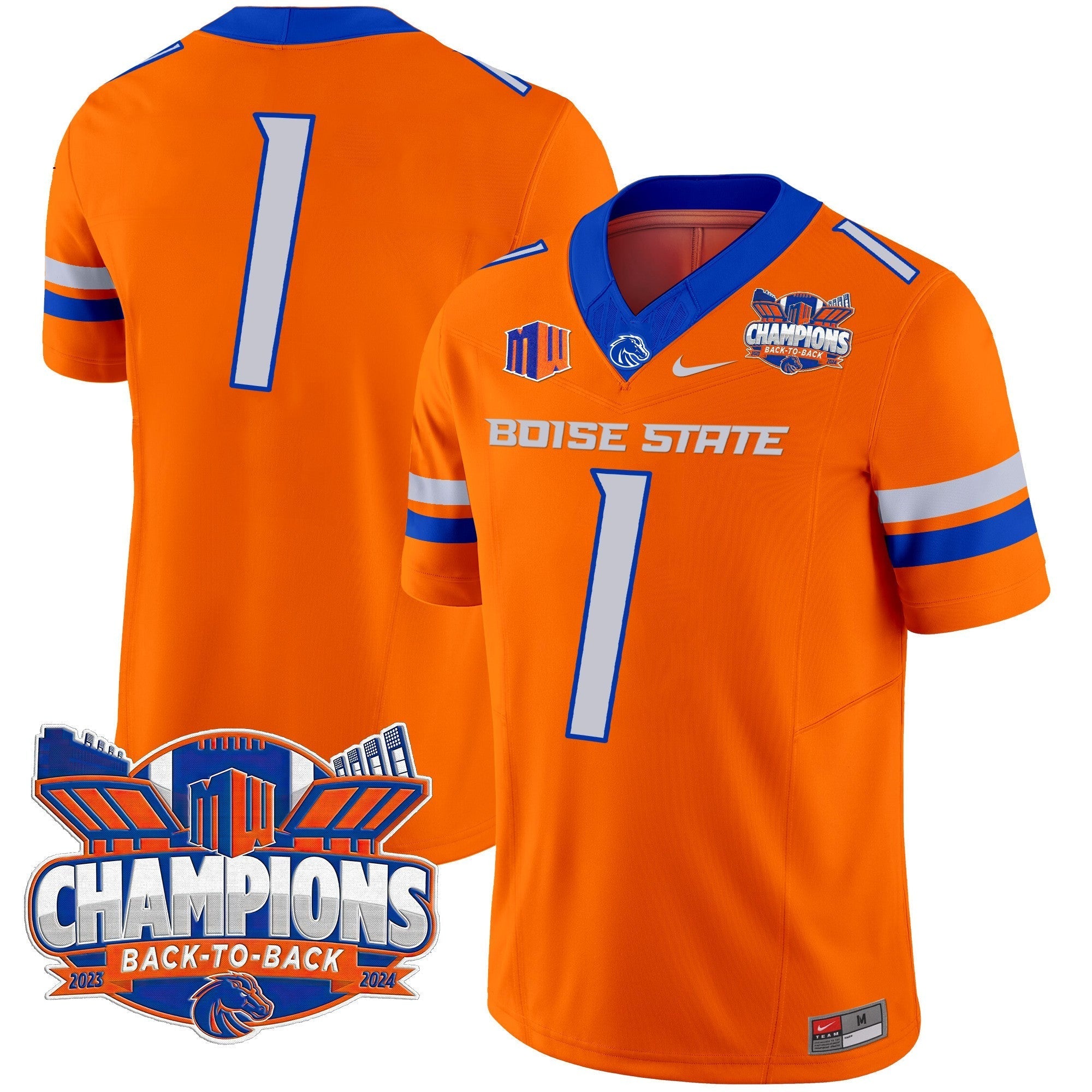 Men's Boise State Broncos 2024 Back To Back Champions Vapor Limited Jersey - All Stitched