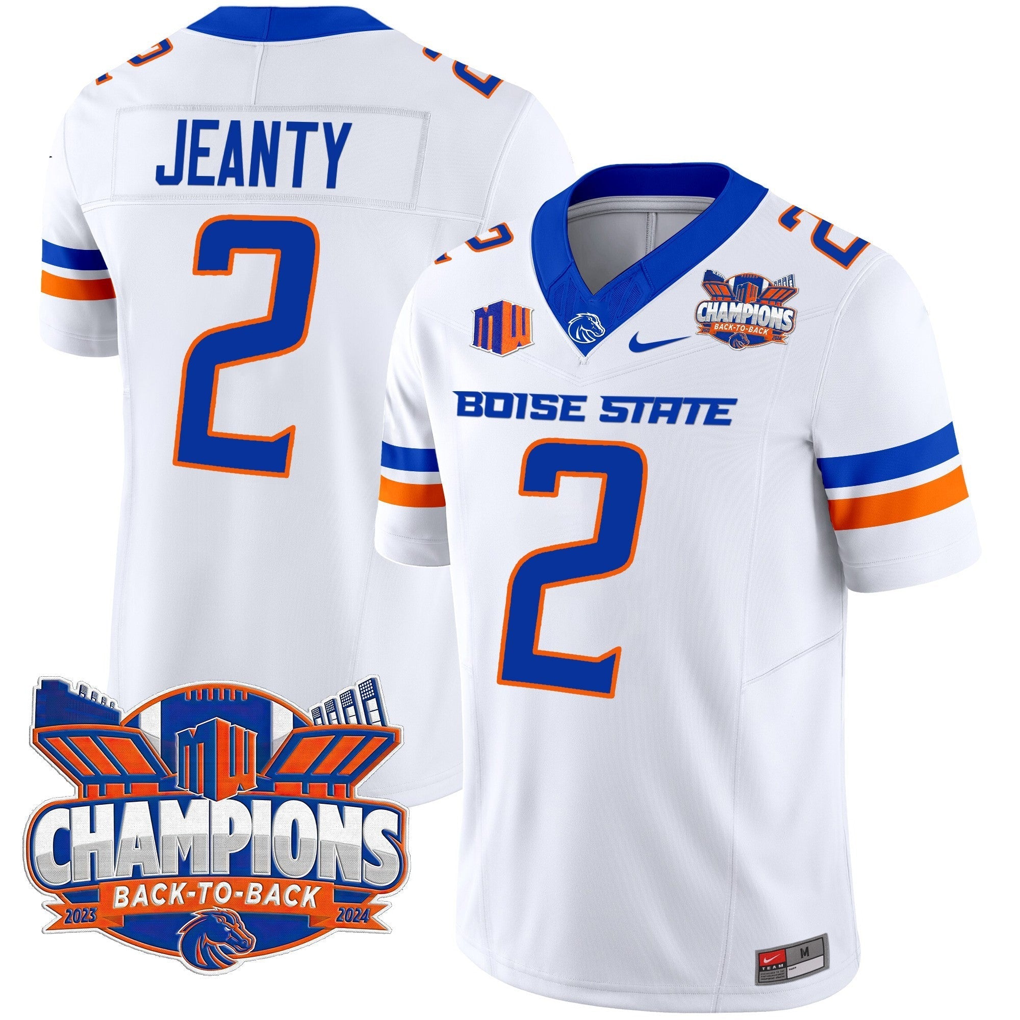 Men's Boise State Broncos 2024 Back To Back Champions Vapor Limited Jersey - All Stitched