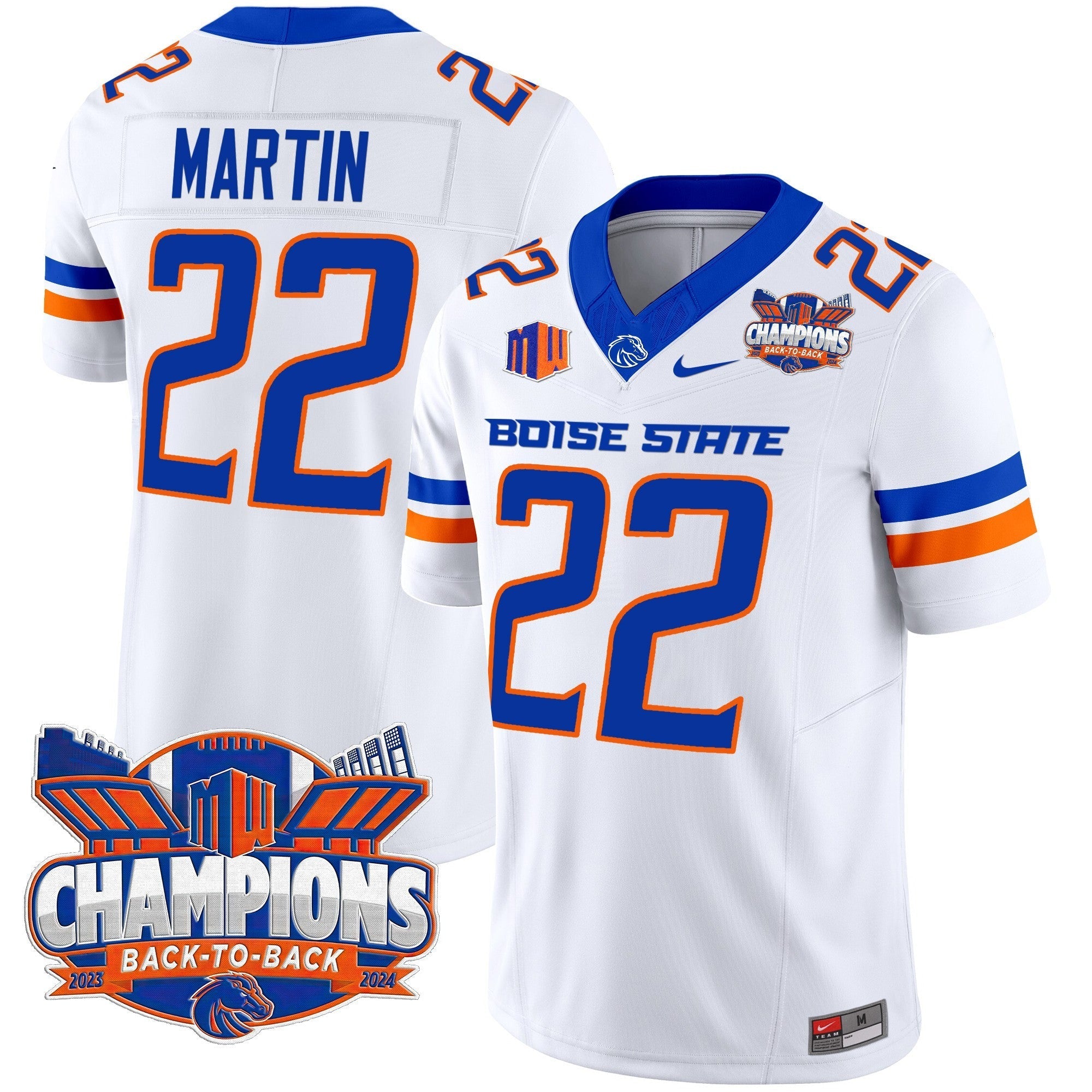 Men's Boise State Broncos 2024 Back To Back Champions Vapor Limited Jersey - All Stitched