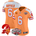 Women's Tampa Bay Buccaneers Creamsicle 2024 NFC South Division Champions Patch Vapor Limited Jersey - All Stitched