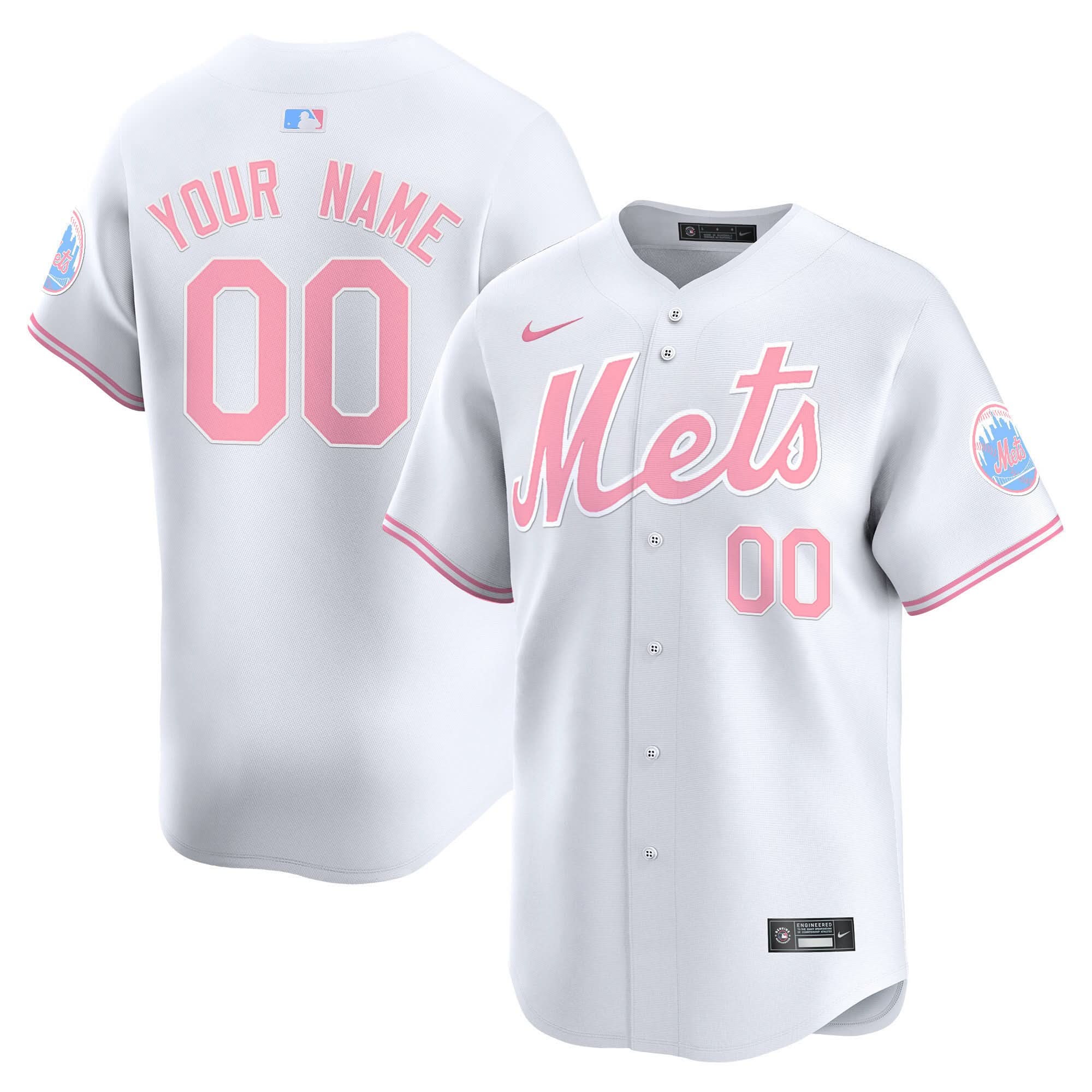 NYM Bubblegum Pink Vapor Premier Limited Custom Jersey - Stitched
