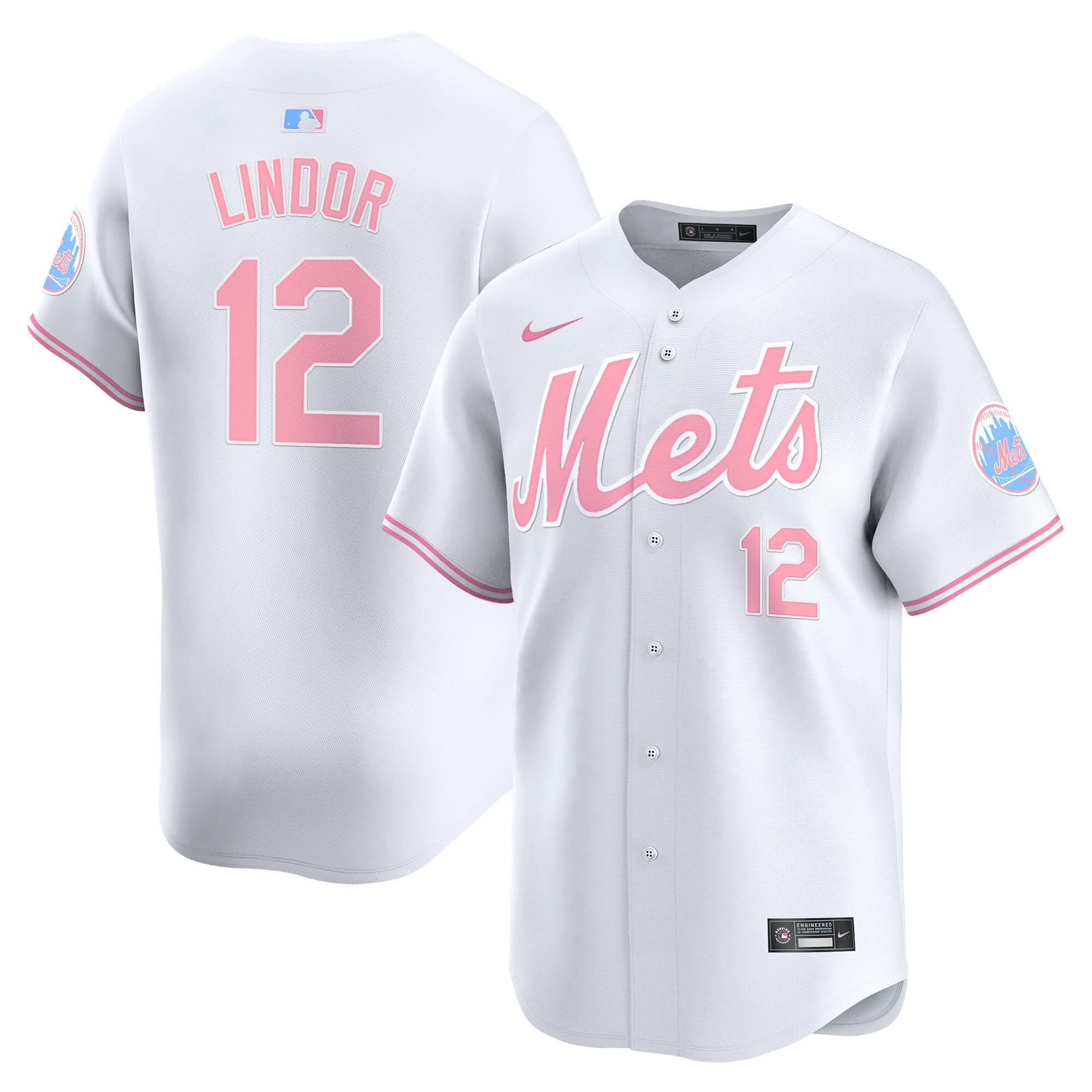 NYM Bubblegum Pink Vapor Premier Limited Jersey - Stitched