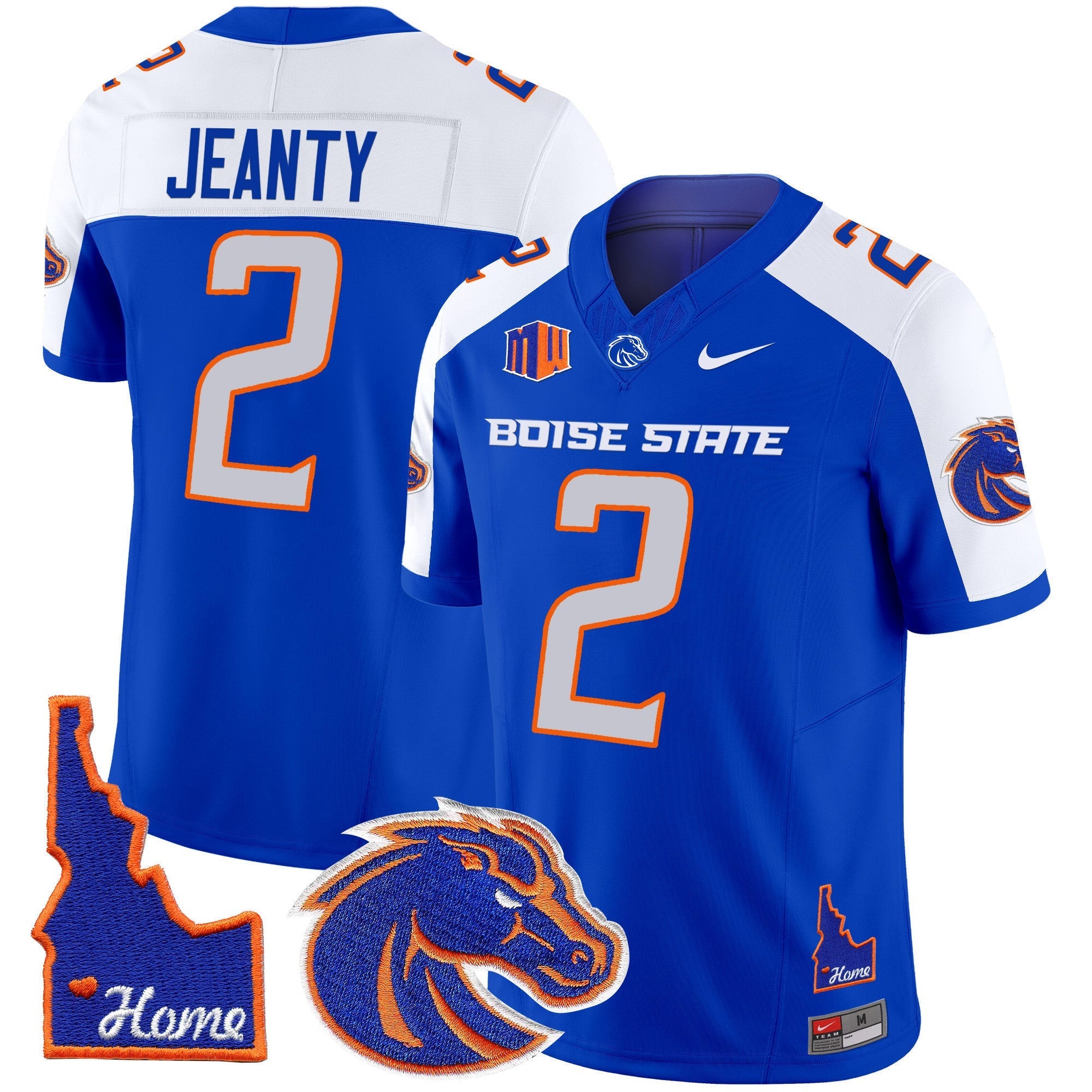 Men's Boise State Broncos 2024 Home Patch Vapor Limited Jersey - All Stitched