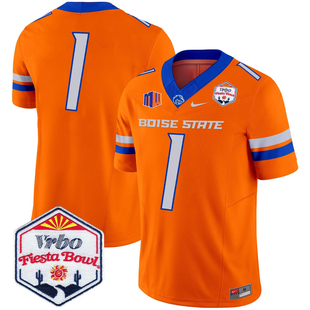 Men's Boise State Broncos 2025 The Fiesta Bowl Patch Vapor Limited Jersey - All Stitched