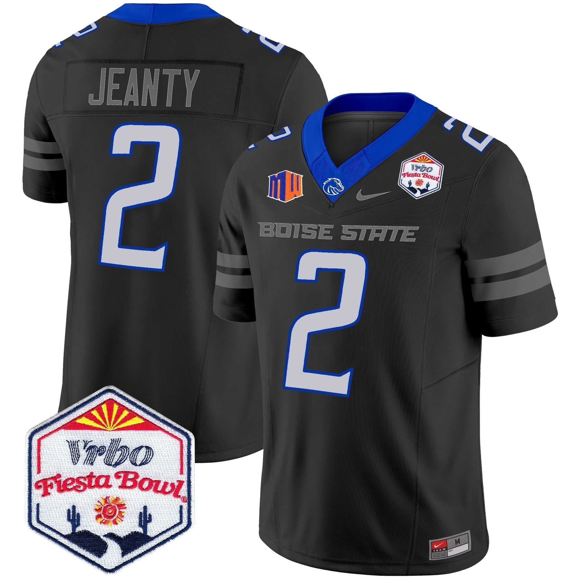 Men's Boise State Broncos 2025 The Fiesta Bowl Patch Vapor Limited Jersey - All Stitched