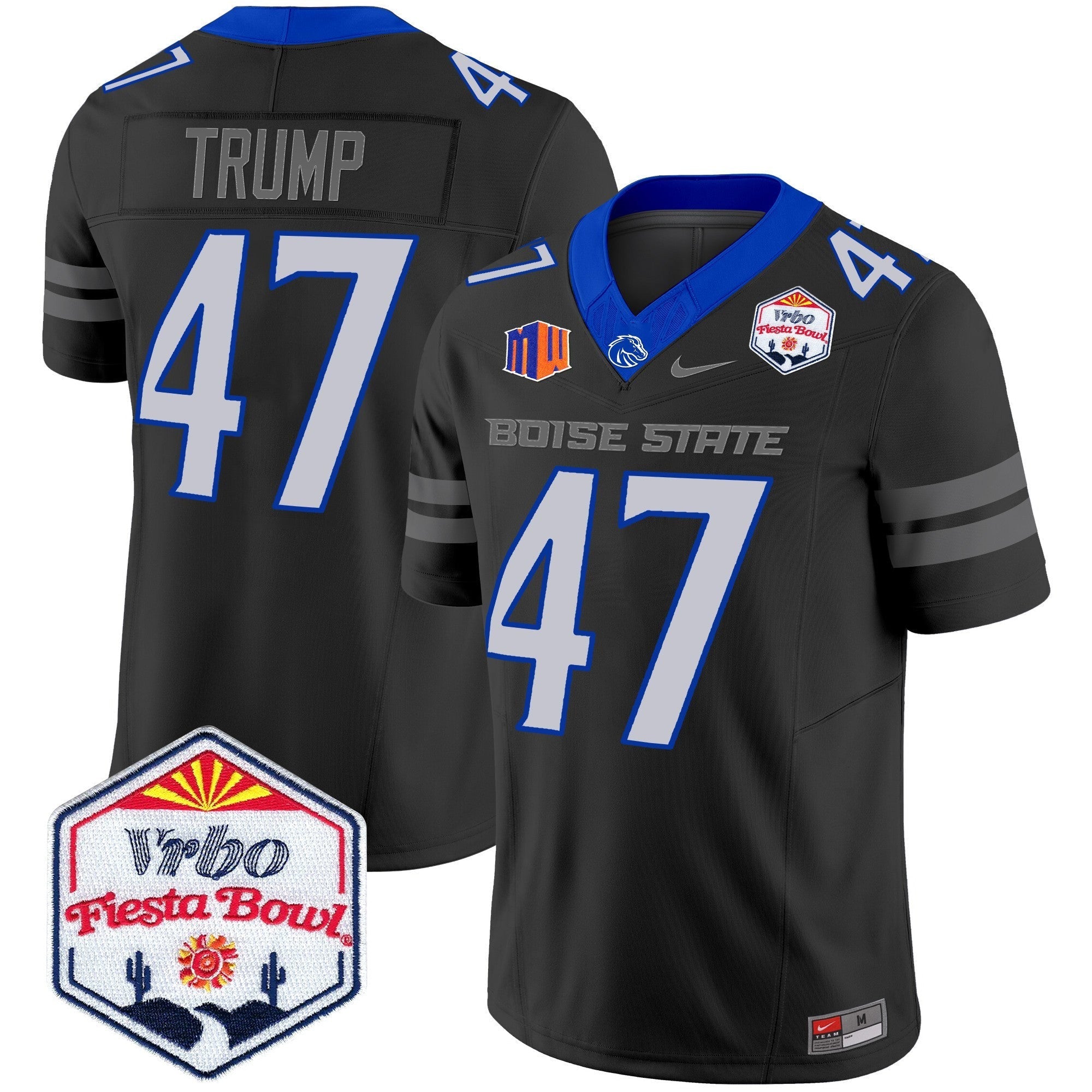 Men's Boise State Broncos 2025 The Fiesta Bowl Patch Vapor Limited Jersey - All Stitched