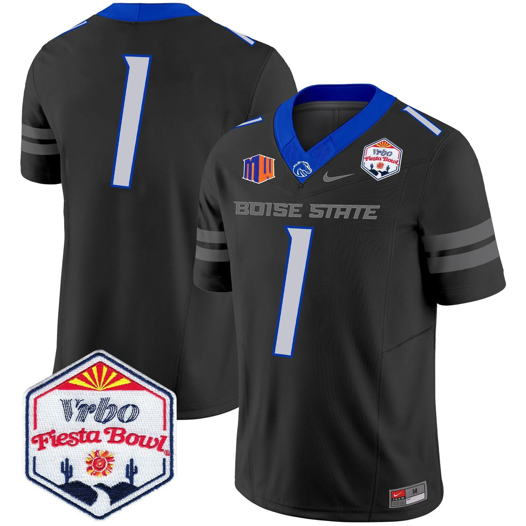 Men's Boise State Broncos 2025 The Fiesta Bowl Patch Vapor Limited Jersey - All Stitched