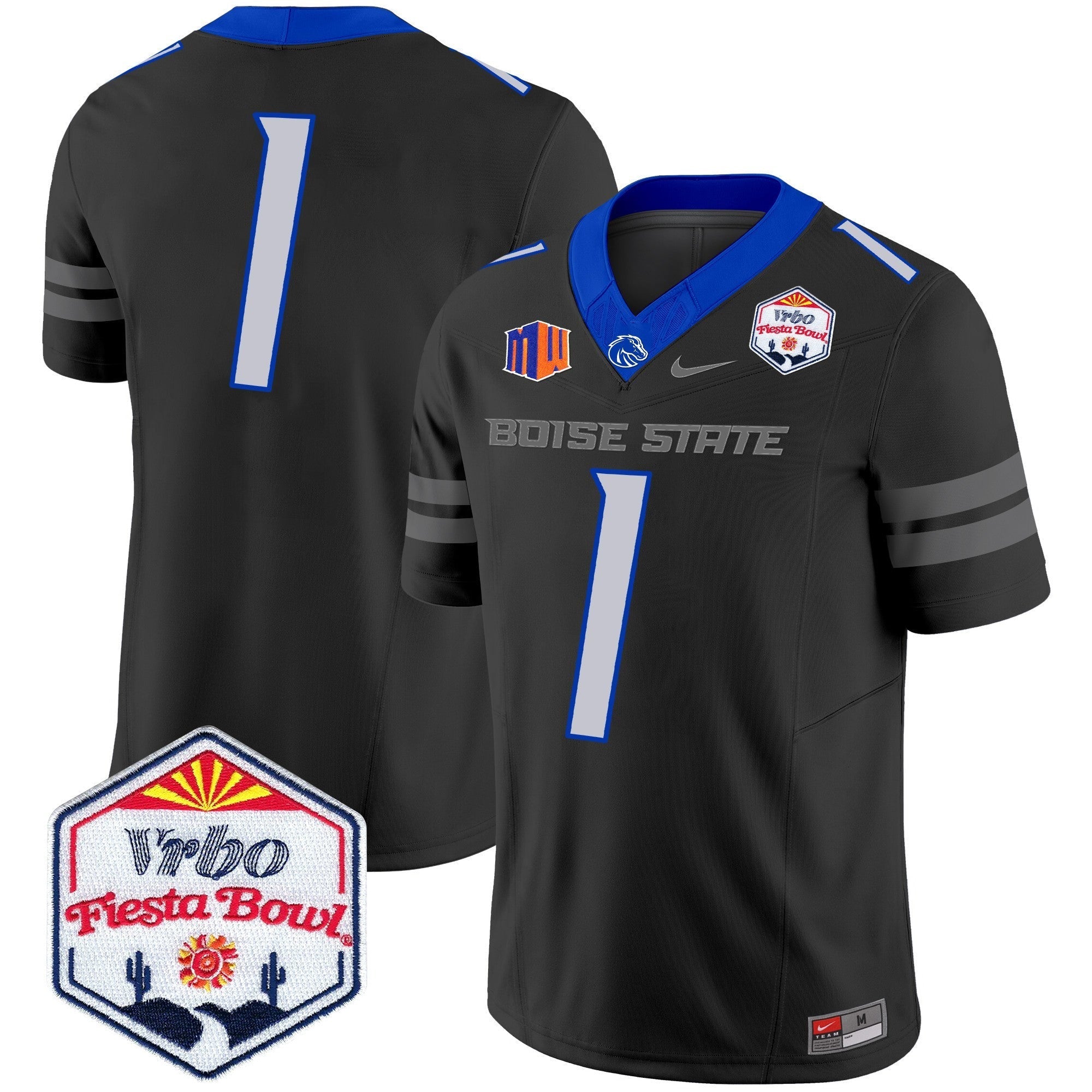 Men's Boise State Broncos 2025 The Fiesta Bowl Patch Vapor Limited Jersey - All Stitched