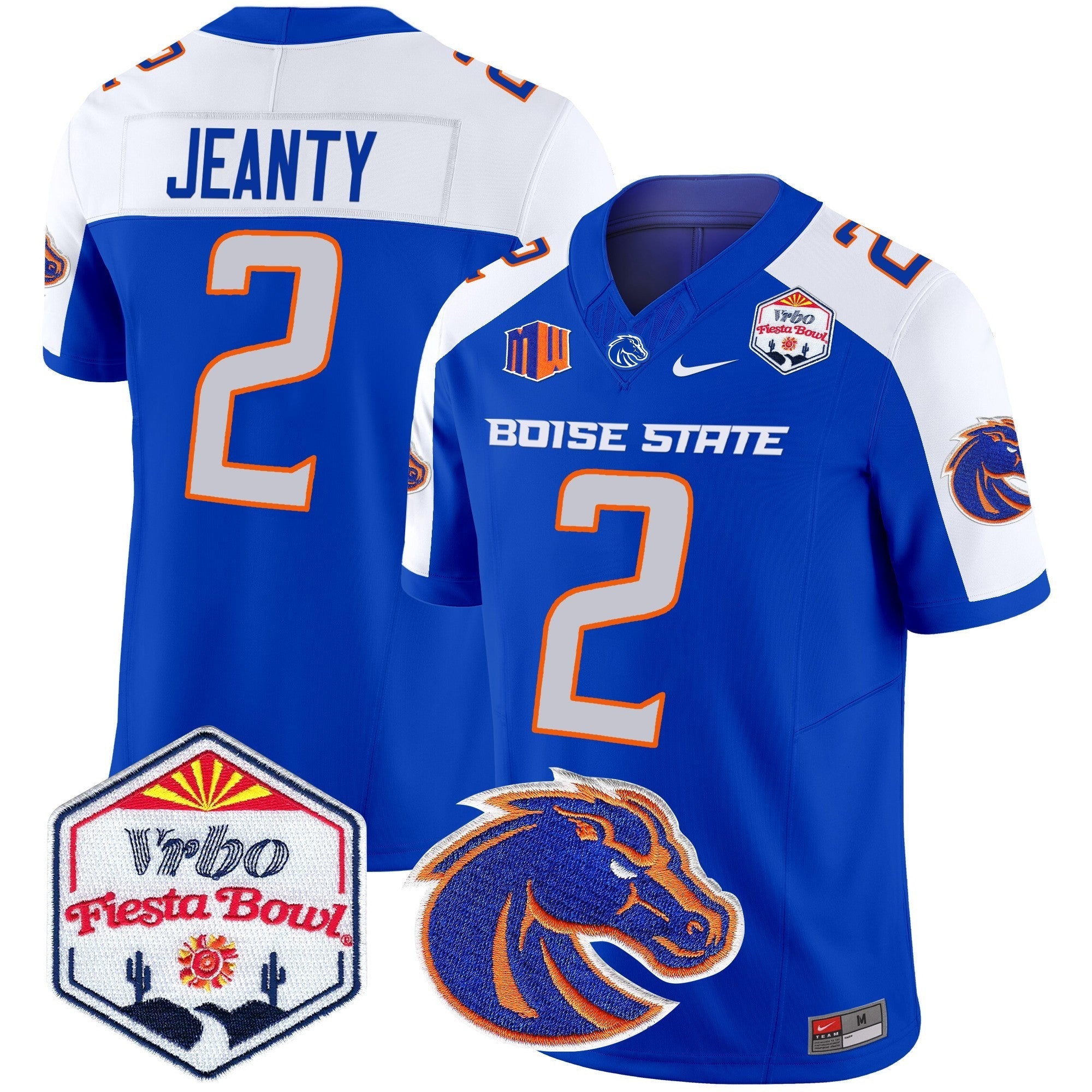 Men's Boise State Broncos 2025 The Fiesta Bowl Patch Vapor Limited Jersey - All Stitched