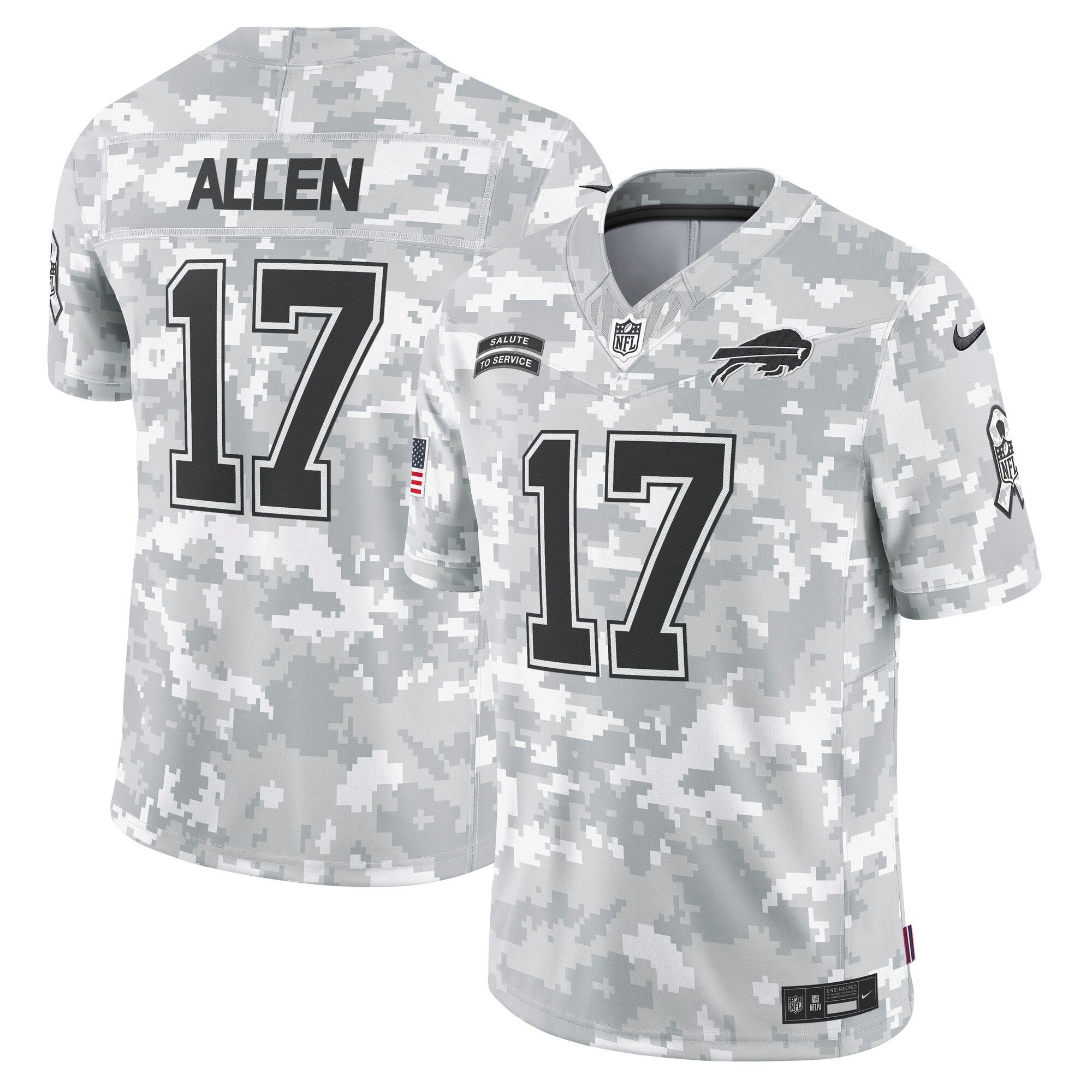 Josh Allen Buffalo Bills 2024 Salute to Service Vapor Limited Jersey - Arctic Camo