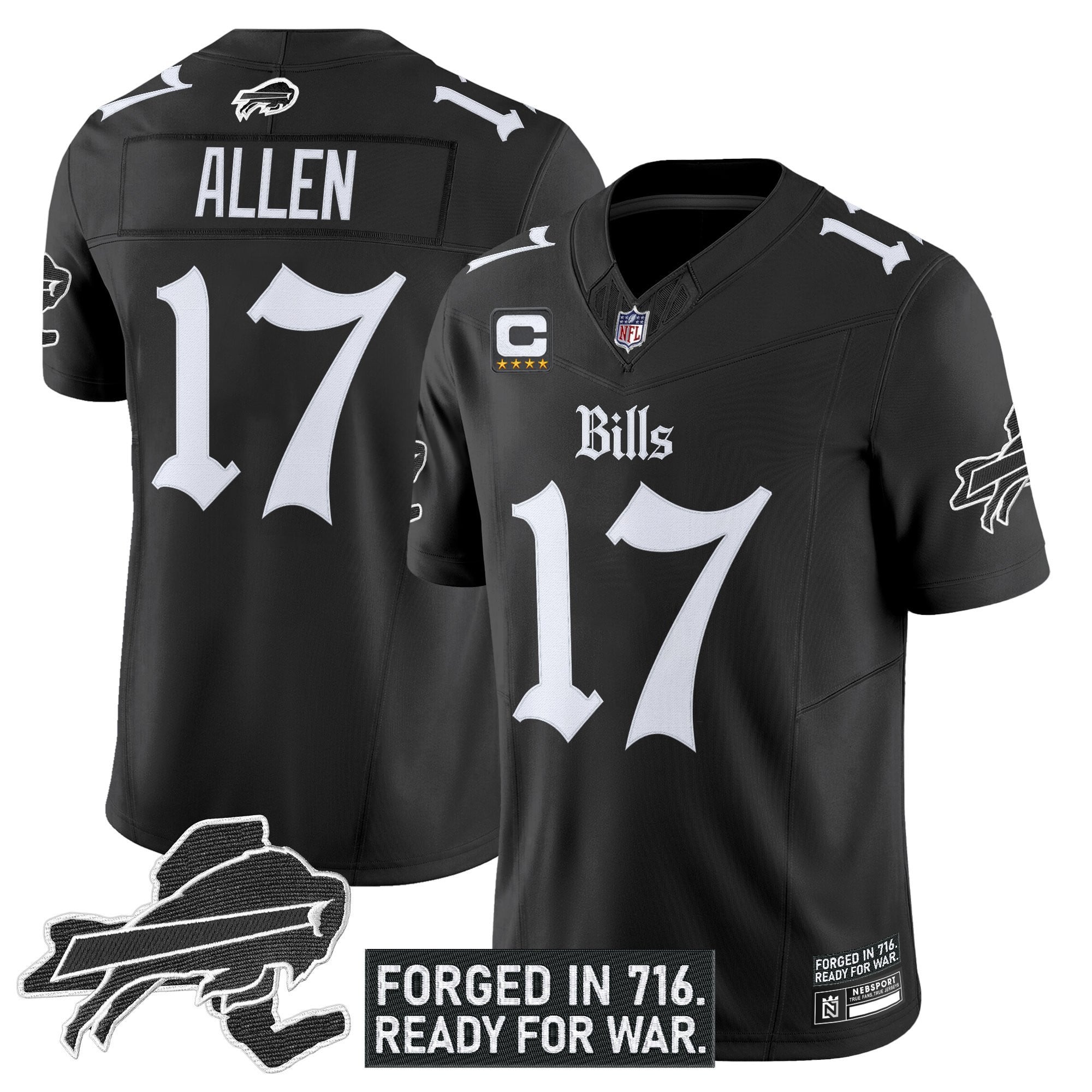 Men's Buffalo Bills 'Gothic Cold Front Edition' Vapor Limited Jersey - All Stitched
