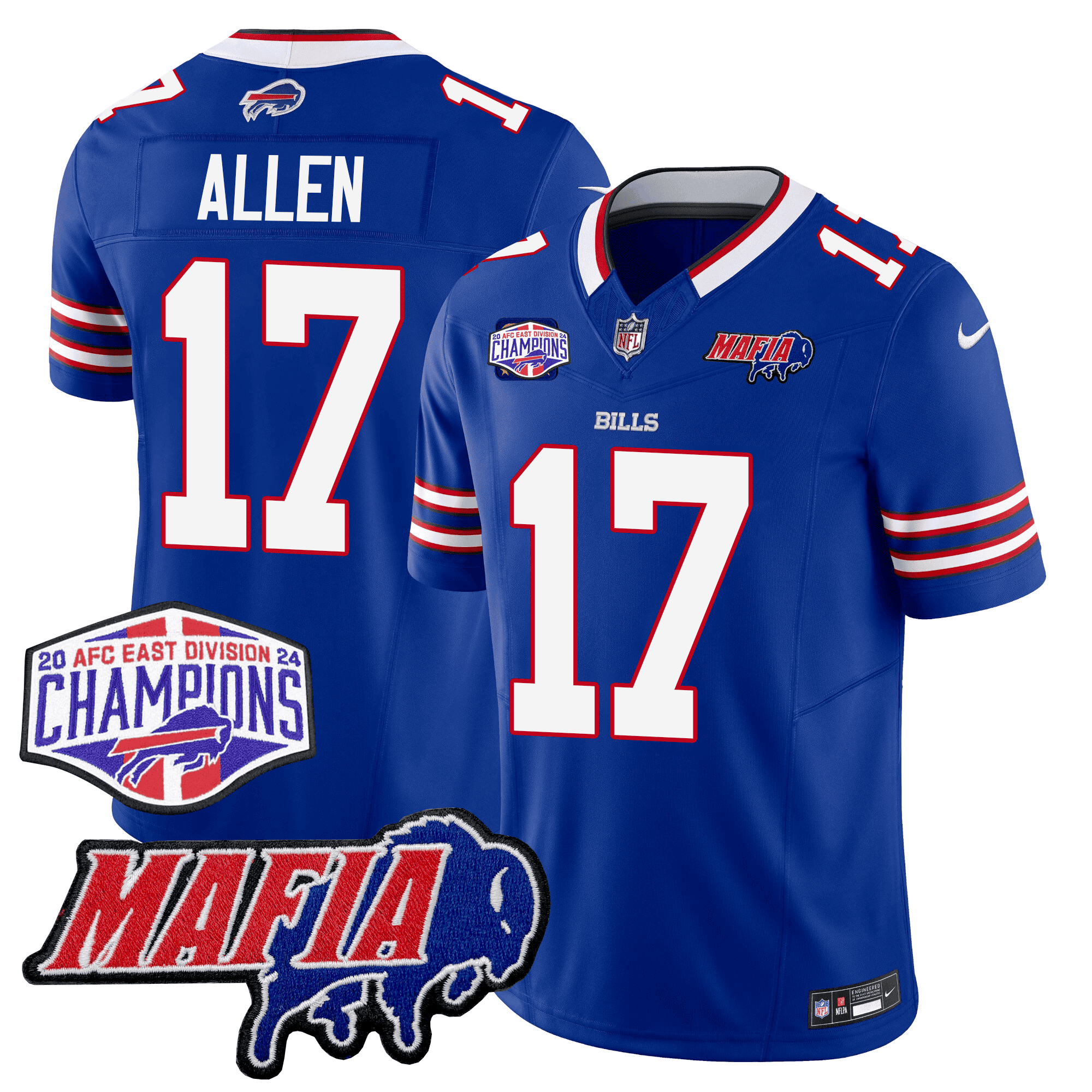 Men's Buffalo Bills 24/25 Jersey - Bills Mafia + AFC East Championship Patch